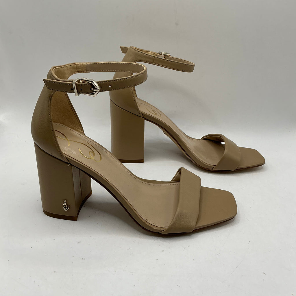 Sam Edelman Yaro Block Heeled Sandals, Beige Soft Leather