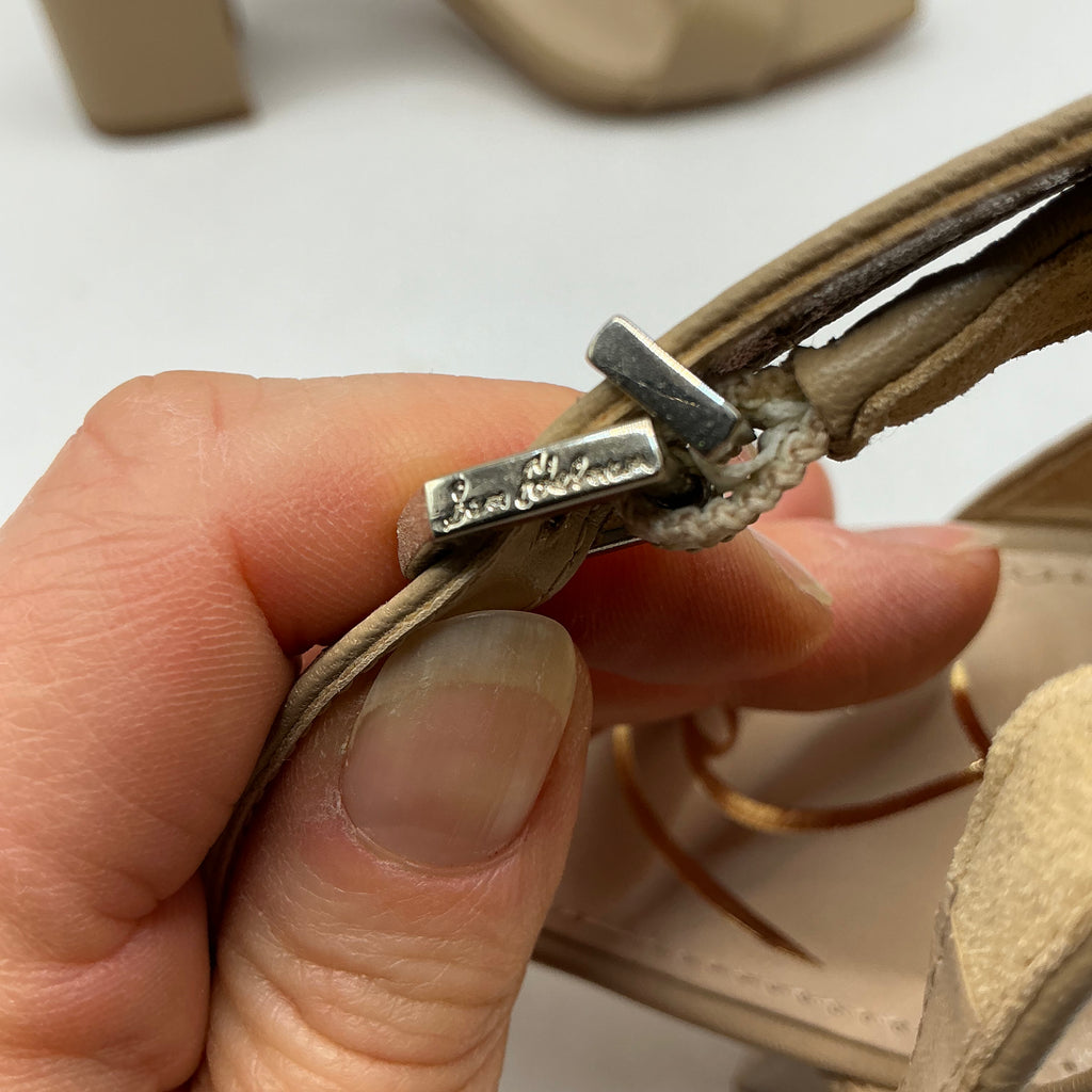 Sam Edelman Yaro Block Heeled Sandals, Beige Soft Leather