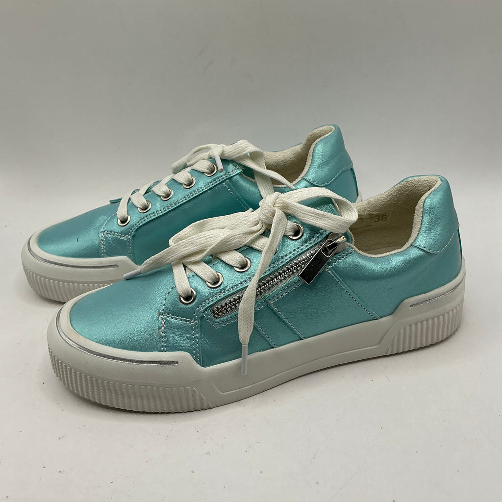 Westland Trainers With Zip Fastening, Blue Aqua Metallic