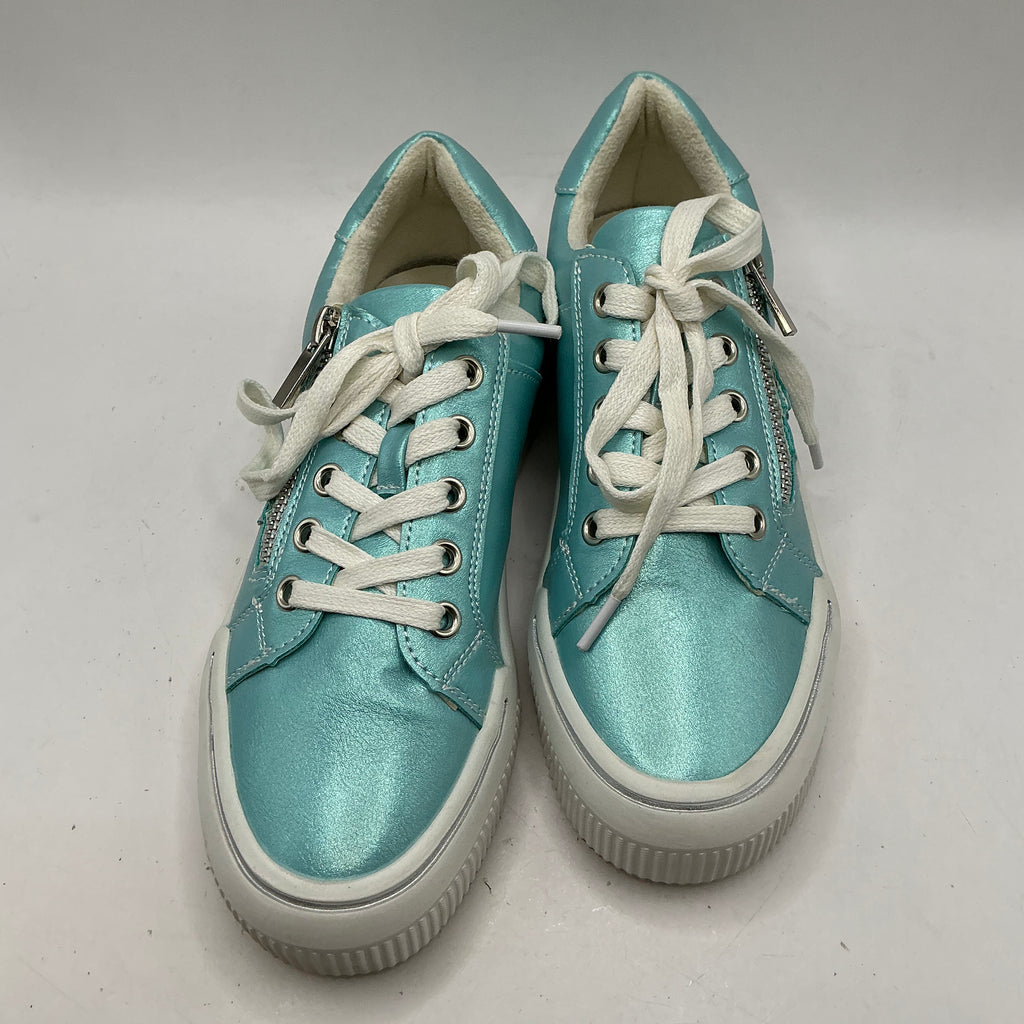 Westland Trainers With Zip Fastening, Blue Aqua Metallic