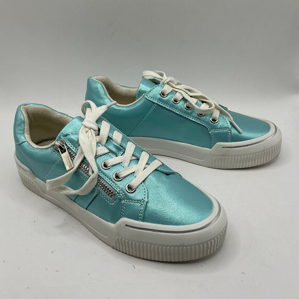 Westland Trainers With Zip Fastening, Blue Aqua Metallic