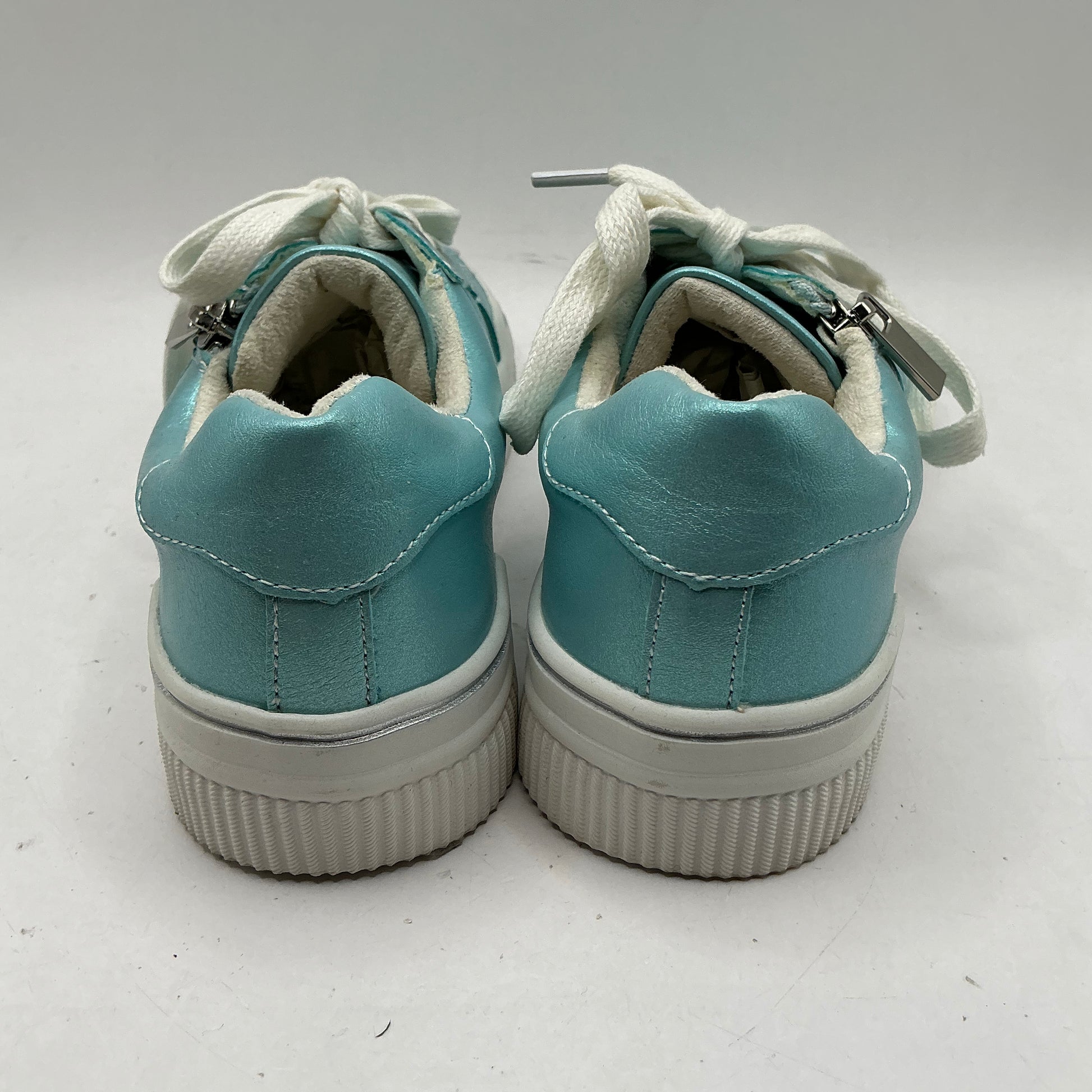 Westland Trainers With Zip Fastening, Blue Aqua Metallic