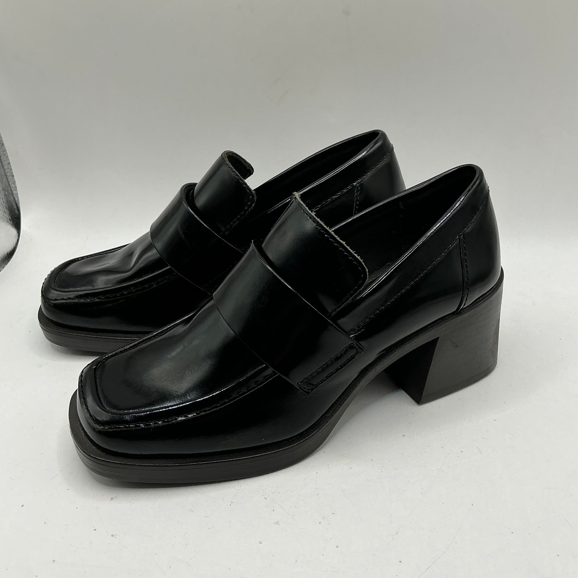 M&S black leather loafers
