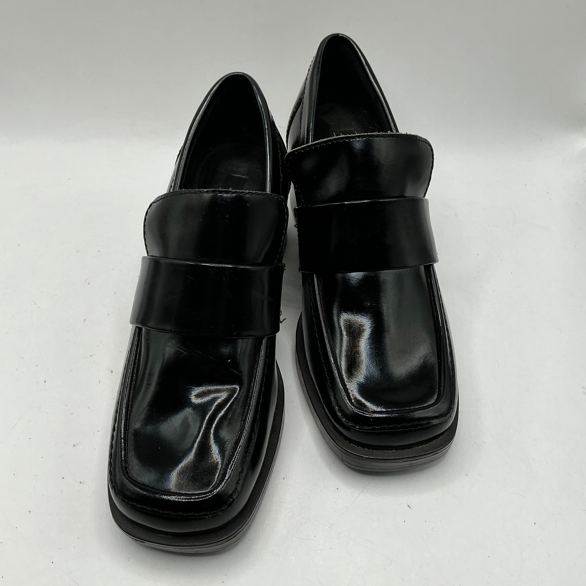 M&S black leather loafers