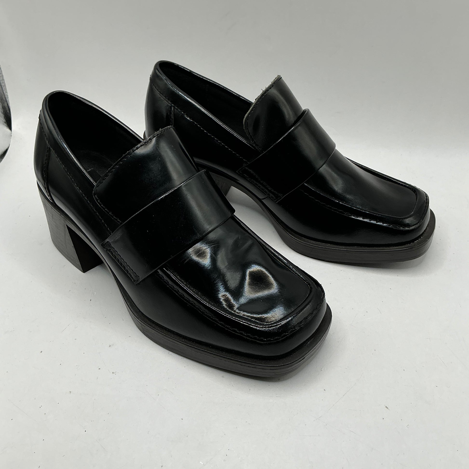 M&S black leather loafers
