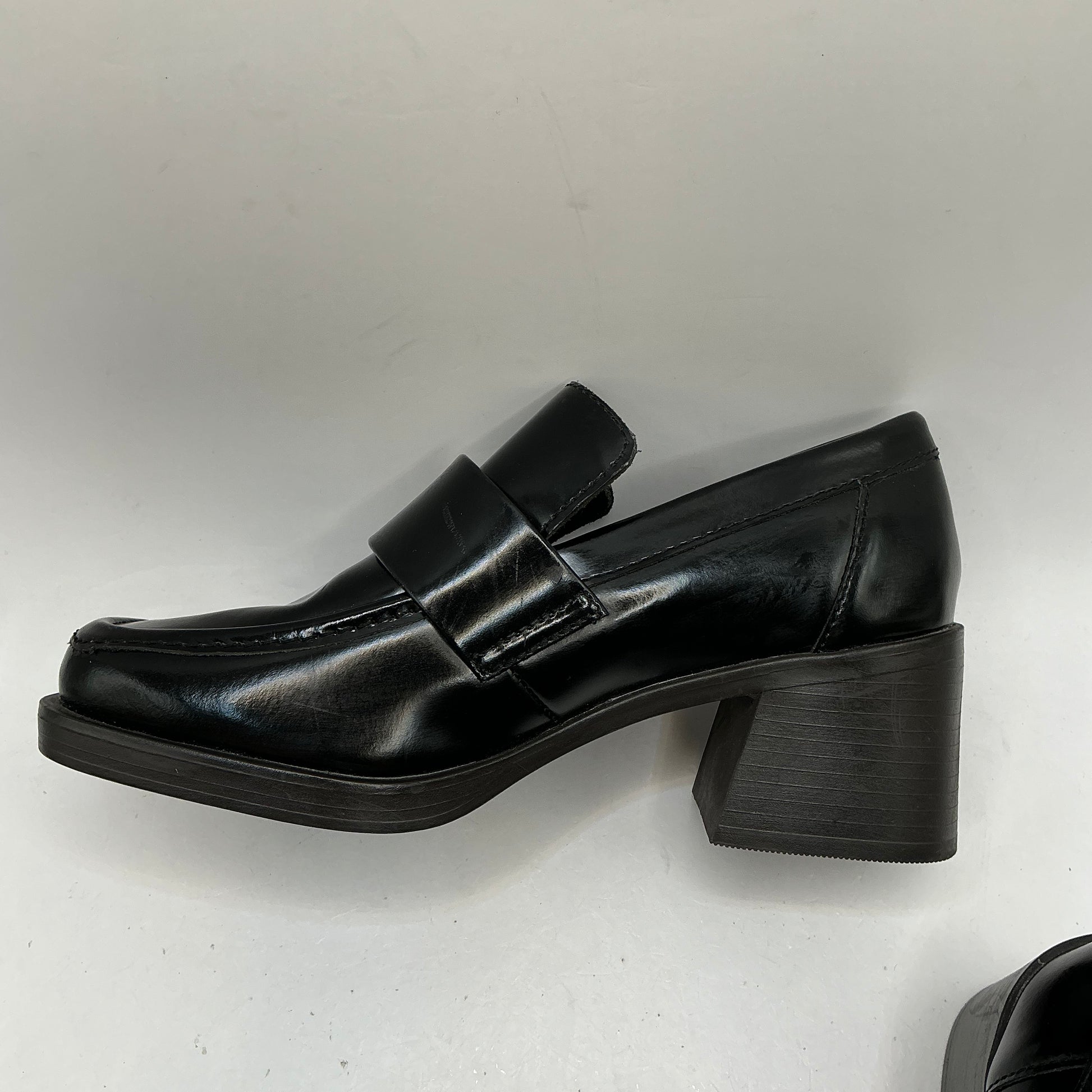 M&S black leather loafers