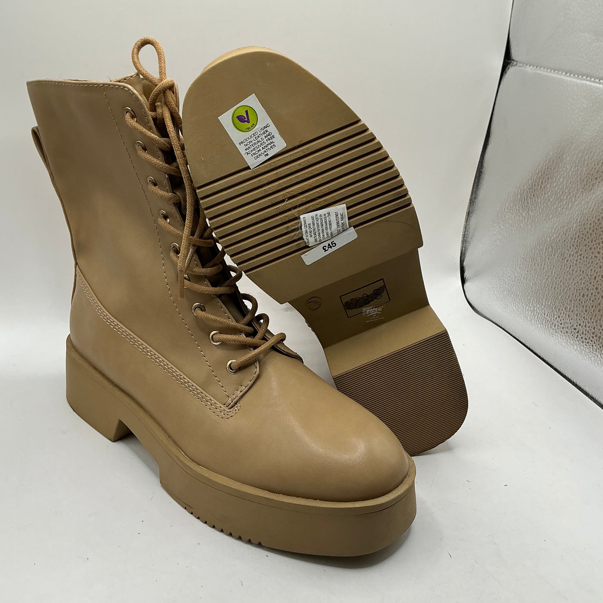 Ex M&S Chunky Lace up Ankle Boots