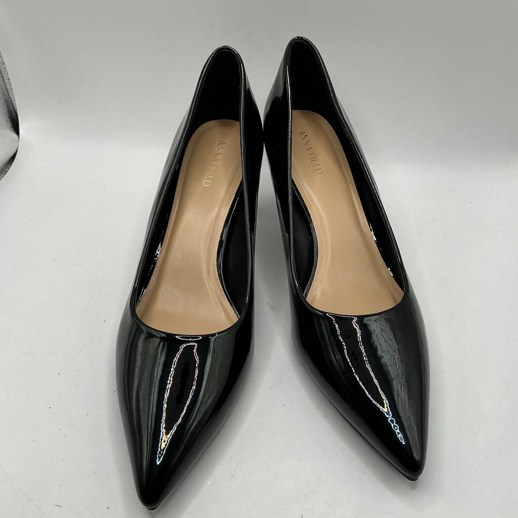 Anna field black patent stiletto shoes