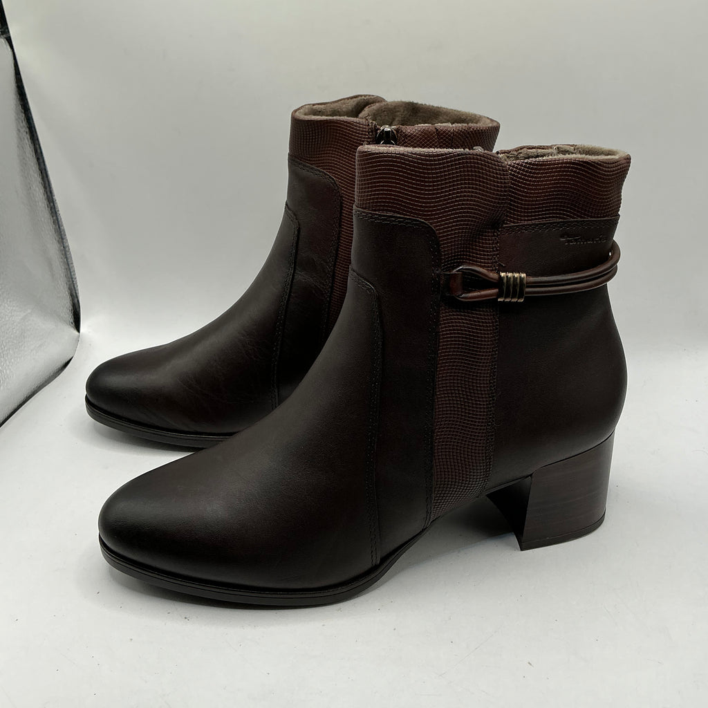 Tamaris comfort chestnut leather ankle boots