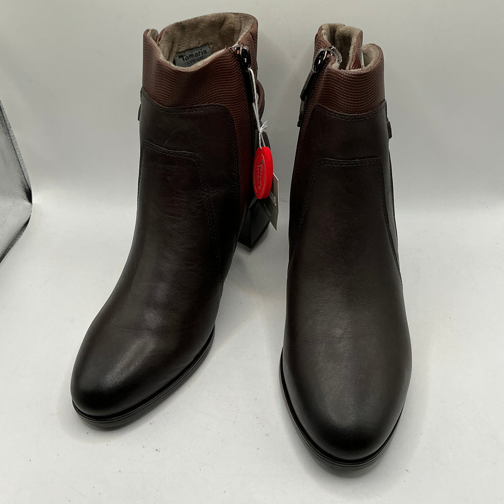 Tamaris comfort chestnut leather ankle boots