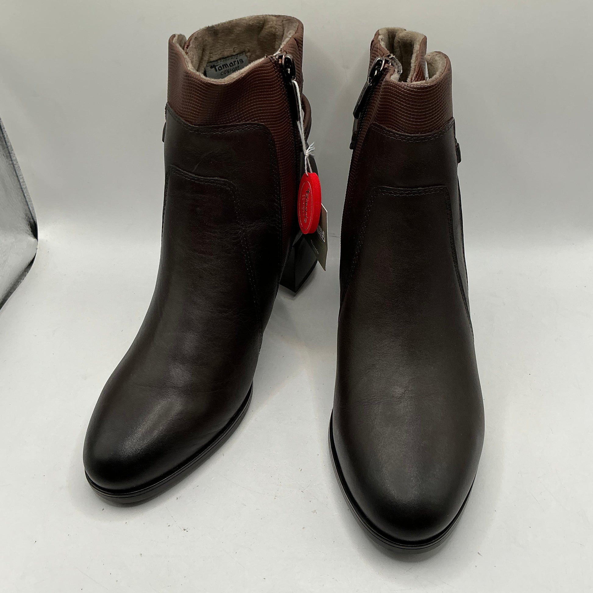 Tamaris comfort chestnut leather ankle boots