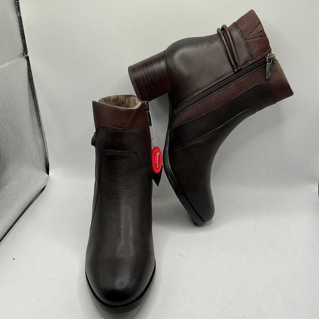 Tamaris comfort chestnut leather ankle boots