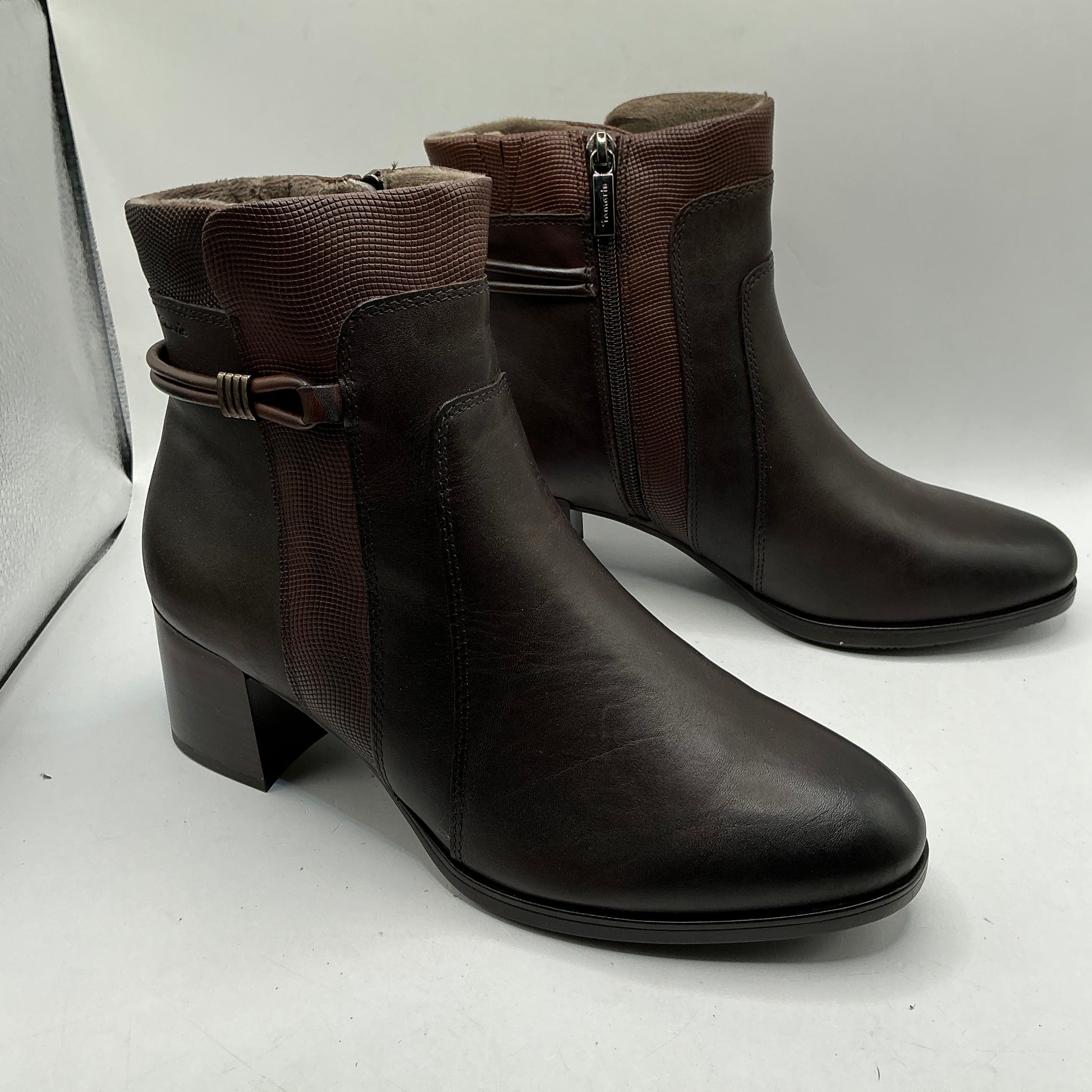 Tamaris comfort chestnut leather ankle boots