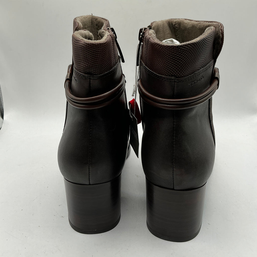 Tamaris comfort chestnut leather ankle boots