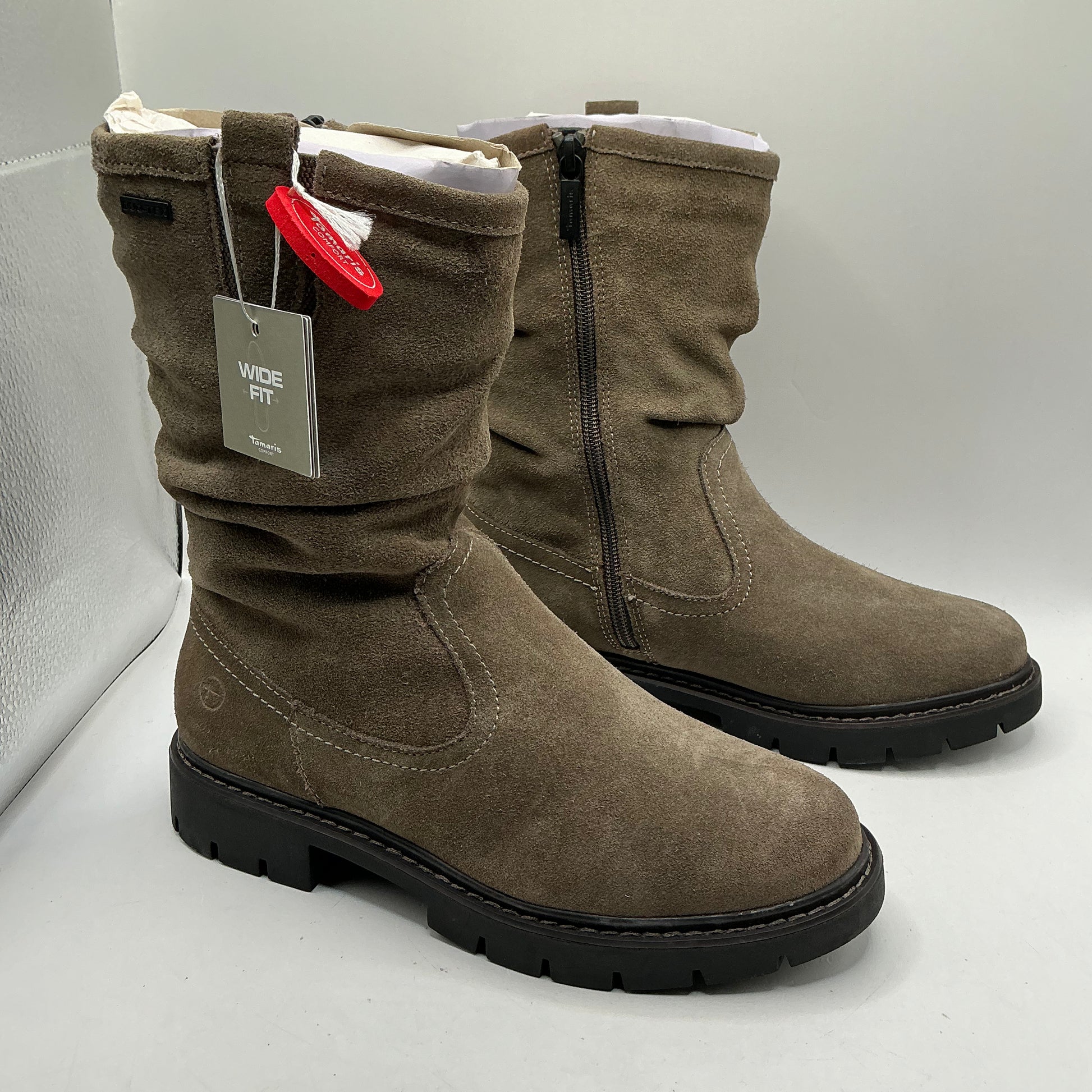 Tamaris comfort pepper suede mid calf boots