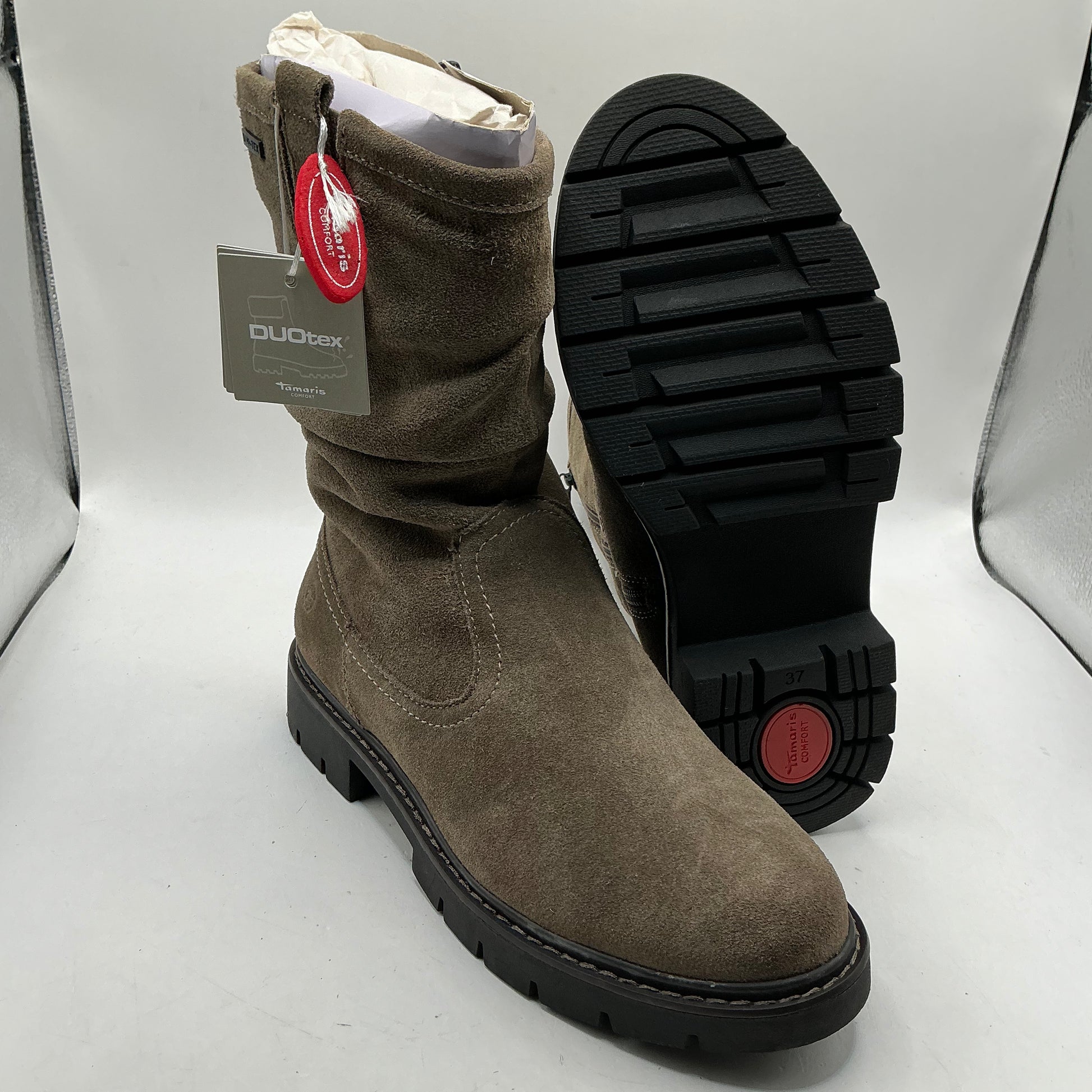 Tamaris comfort pepper suede mid calf boots