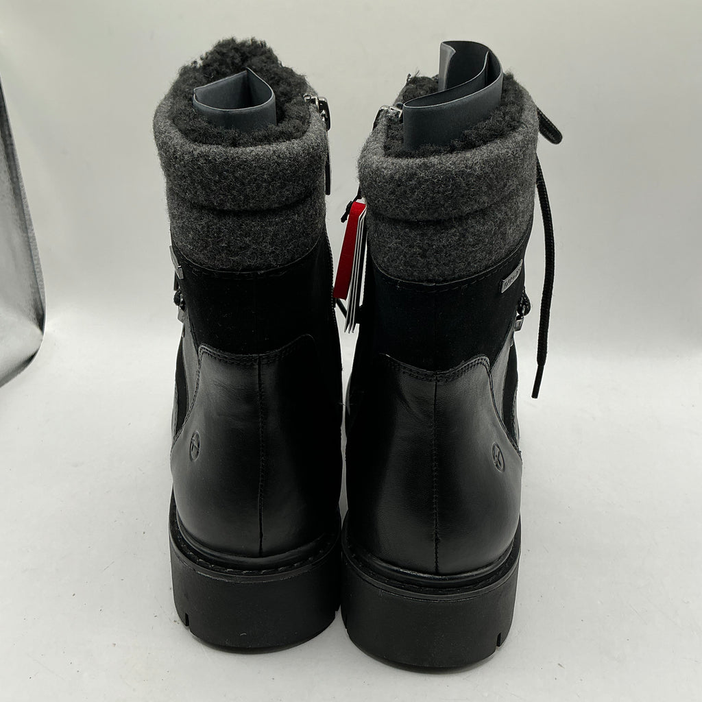 Tamaris comfort woolly lined black leather boots