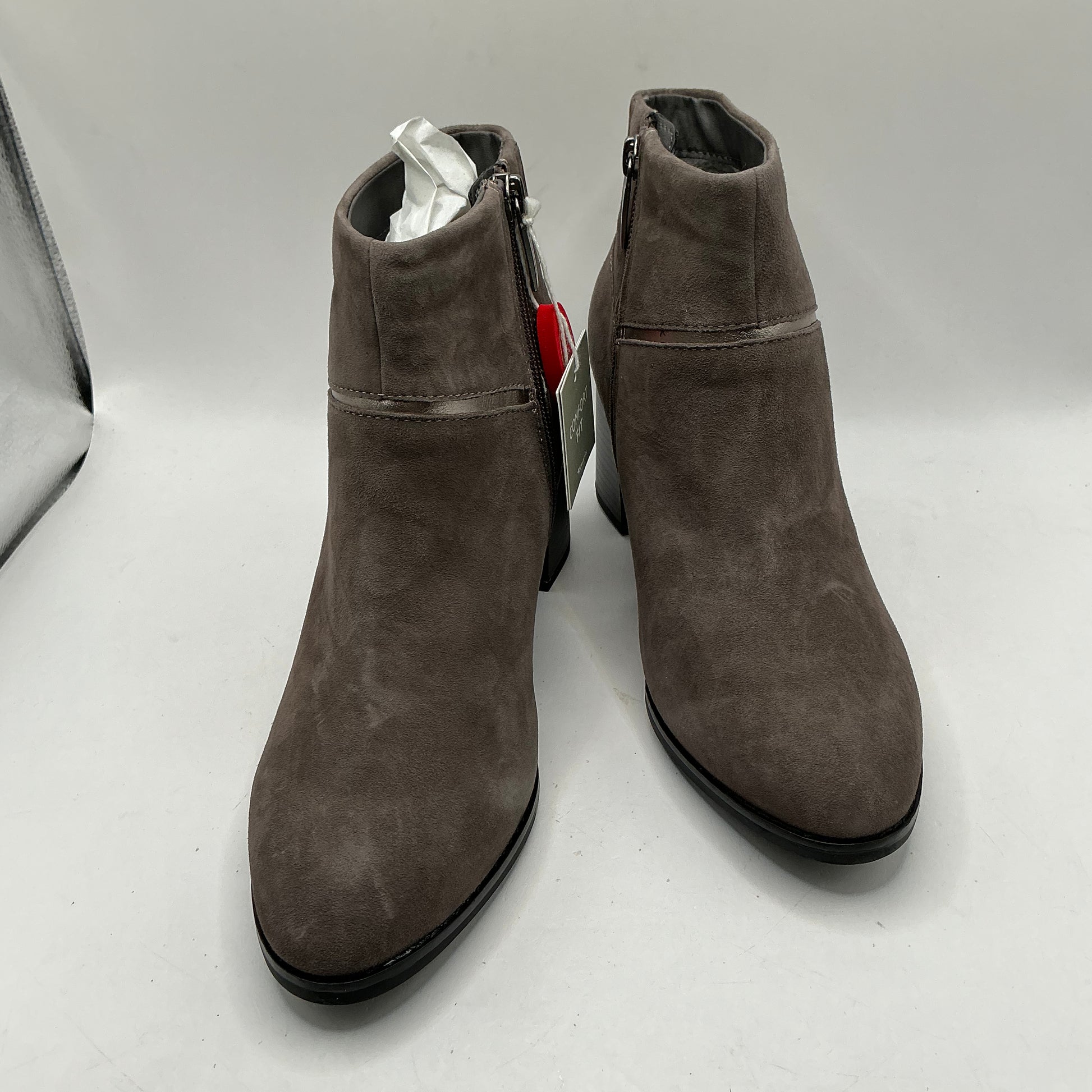 Tamaris comfort Anthracite mid heel suede ankle boots