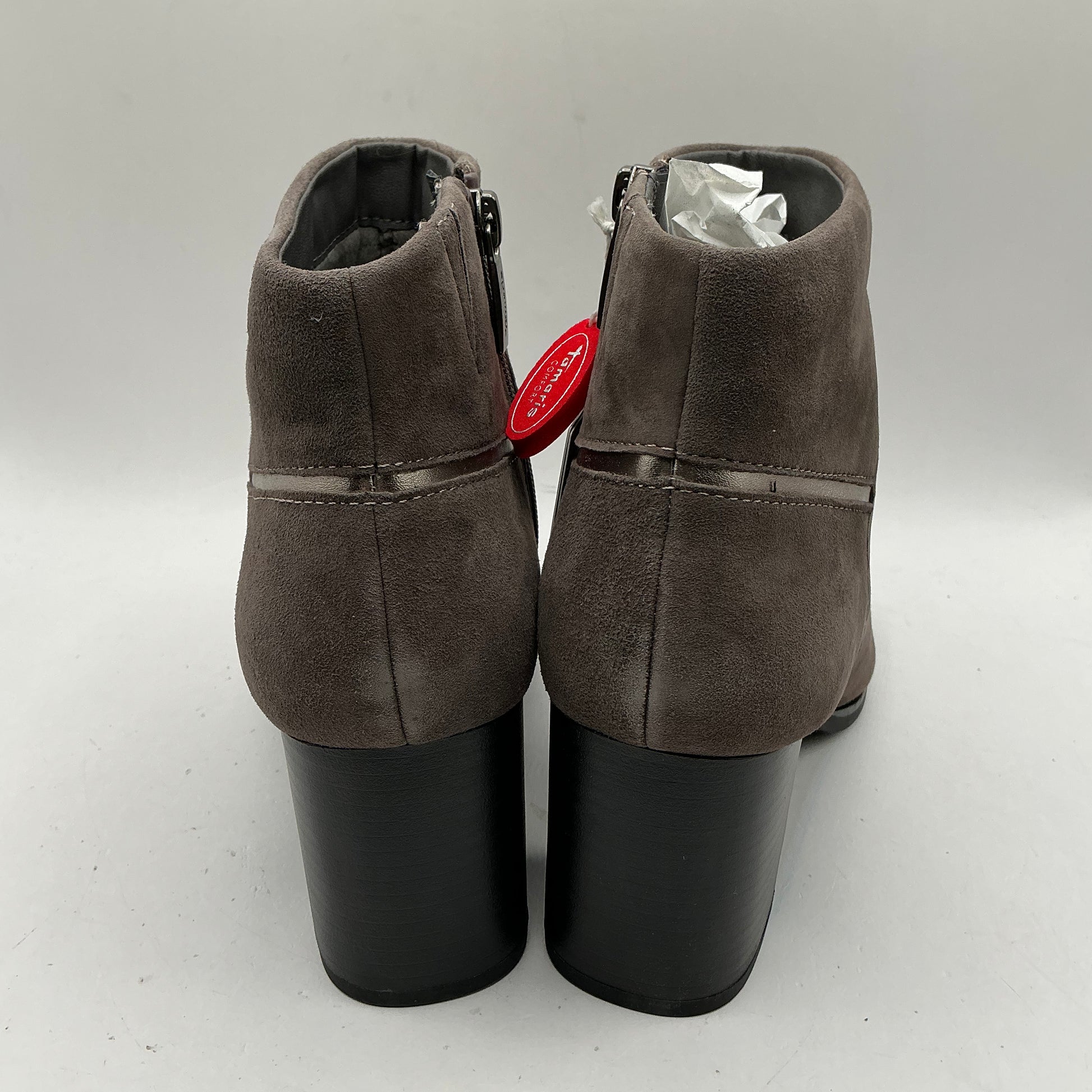 Tamaris comfort Anthracite mid heel suede ankle boots