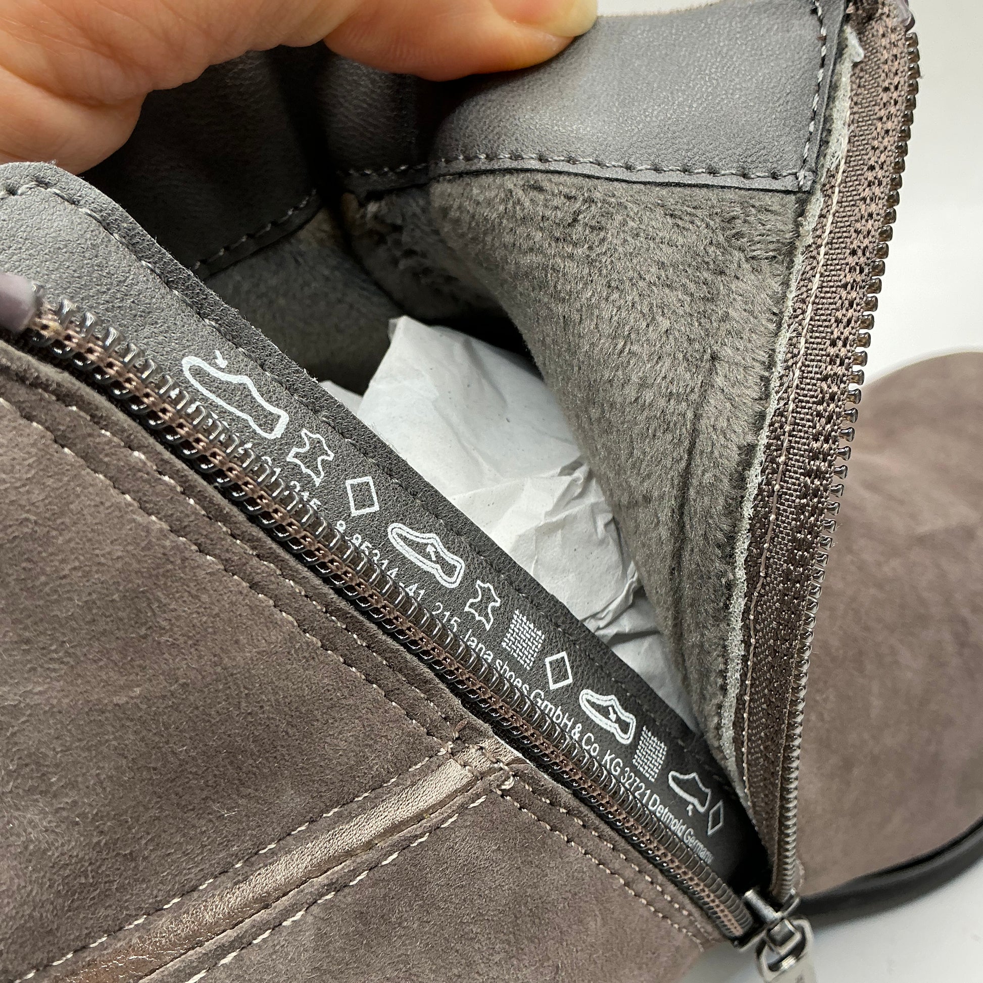 Tamaris comfort Anthracite mid heel suede ankle boots