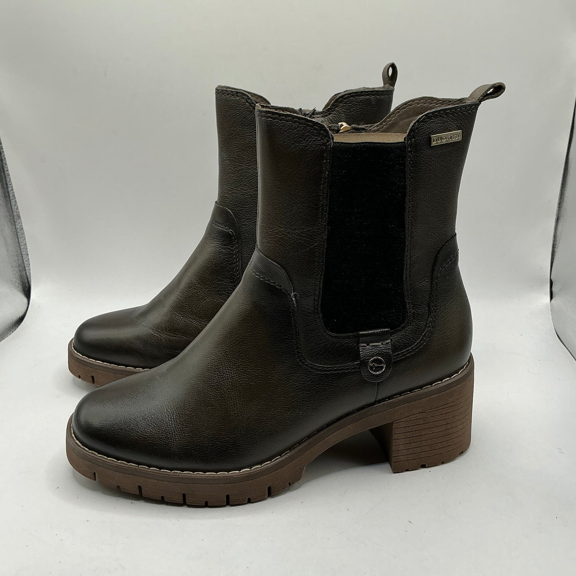 Tamaris comfort Khaki leather Chelsea boots