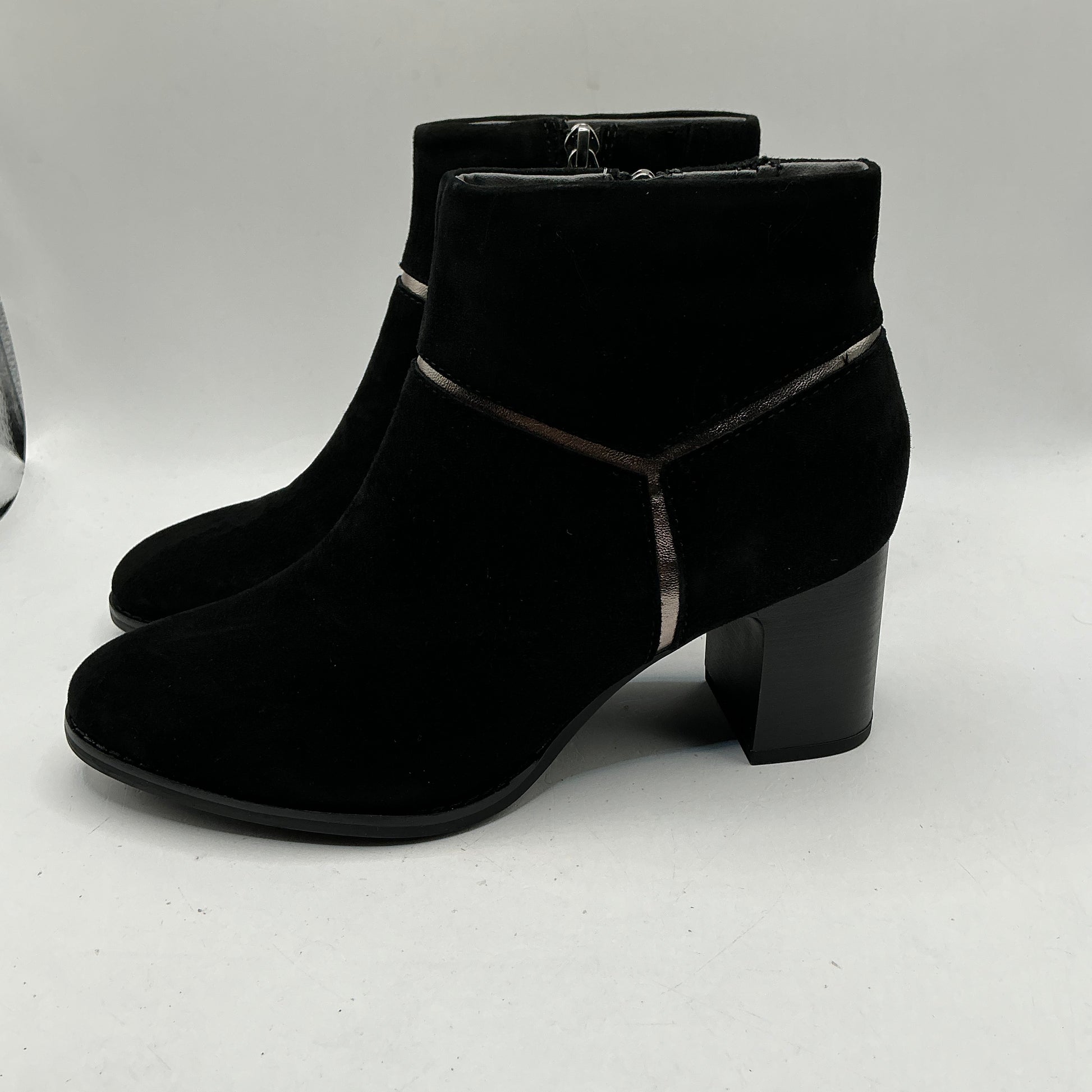 Tamaris comfort Anthracite mid heel suede ankle boots