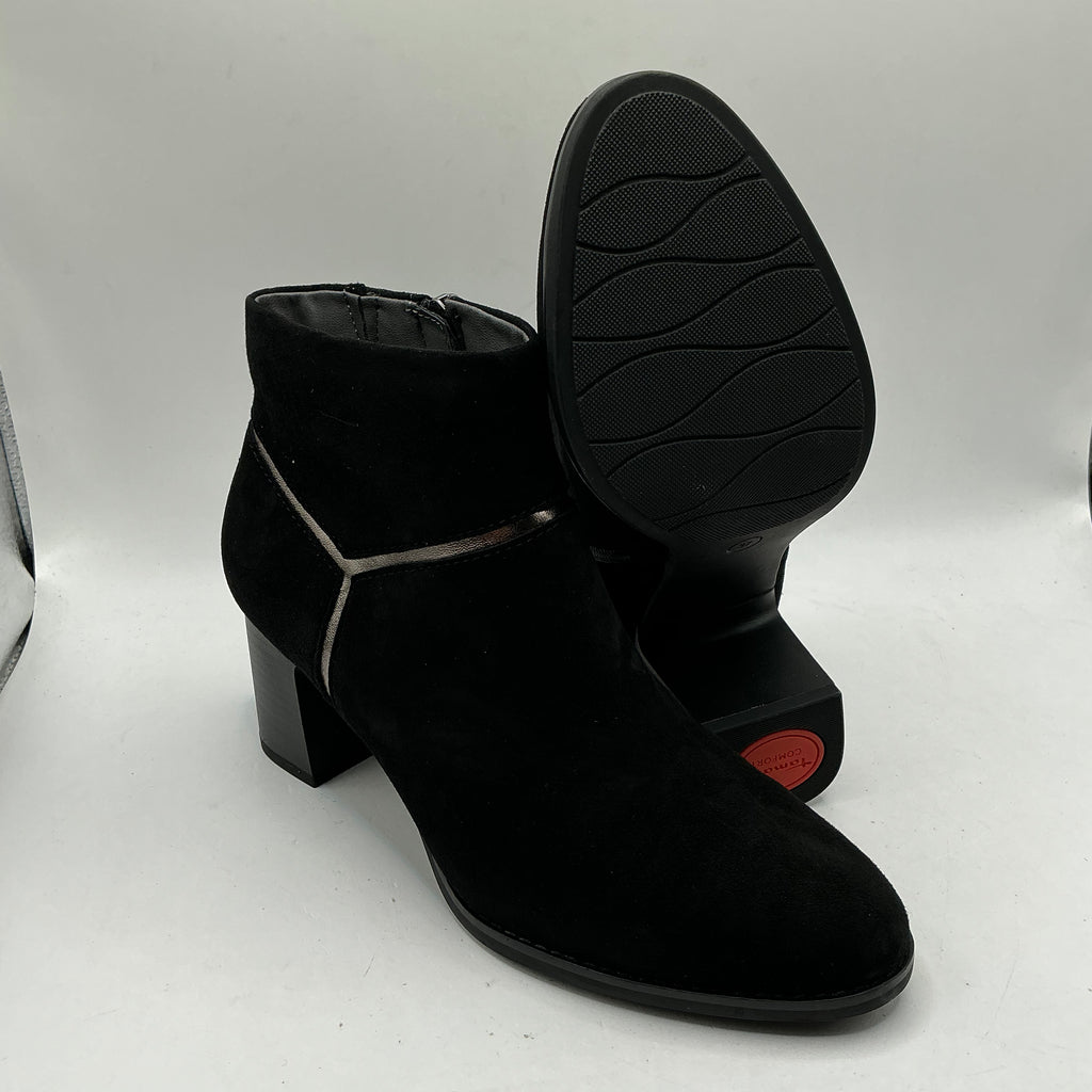 Tamaris comfort Anthracite mid heel suede ankle boots