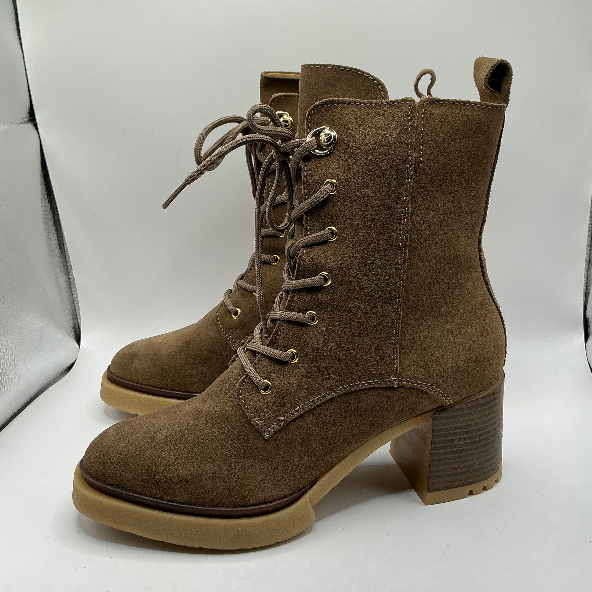 Tamaris Cigar suede ankle boots with chunky heel