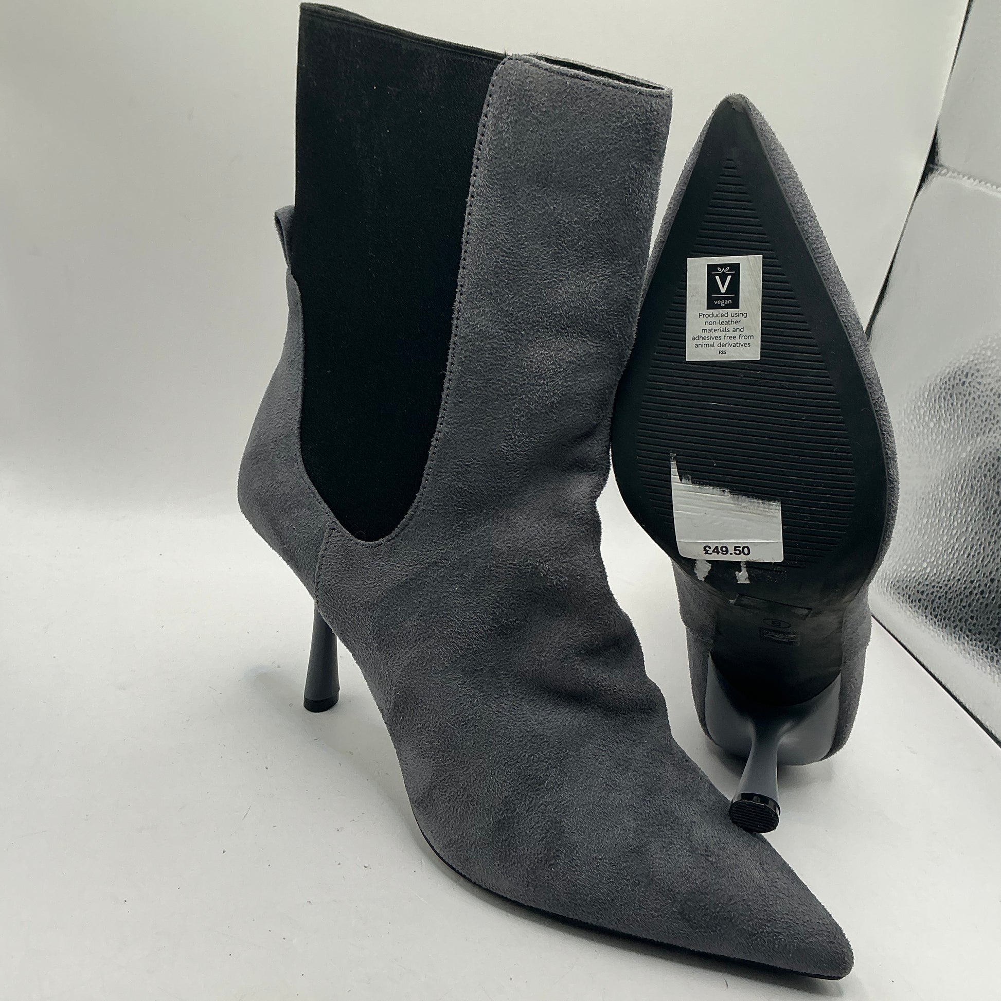 Ex M&S grey heeled ankle boots