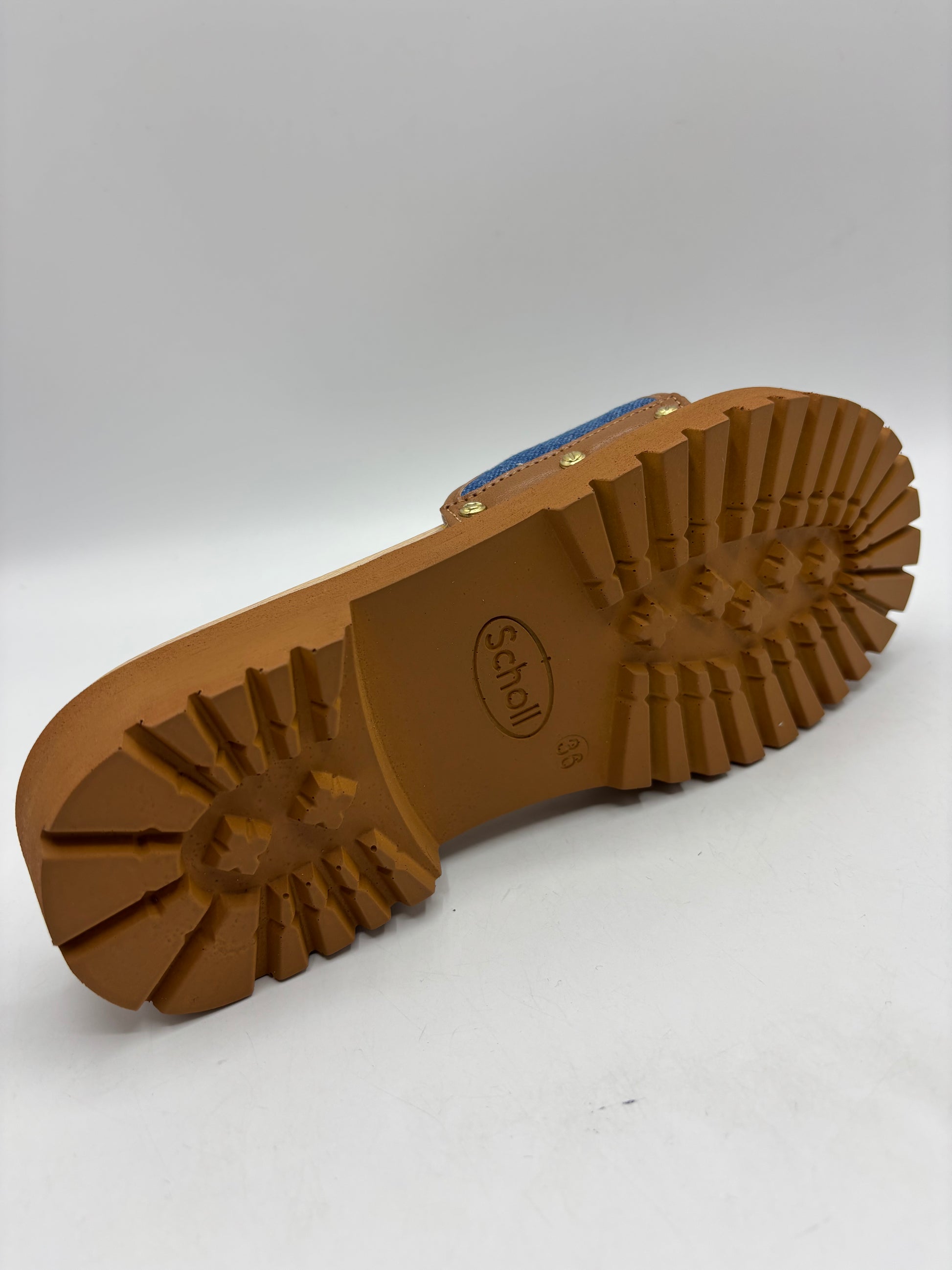 Scholl pescura carroarmato denim clogs (size 3)