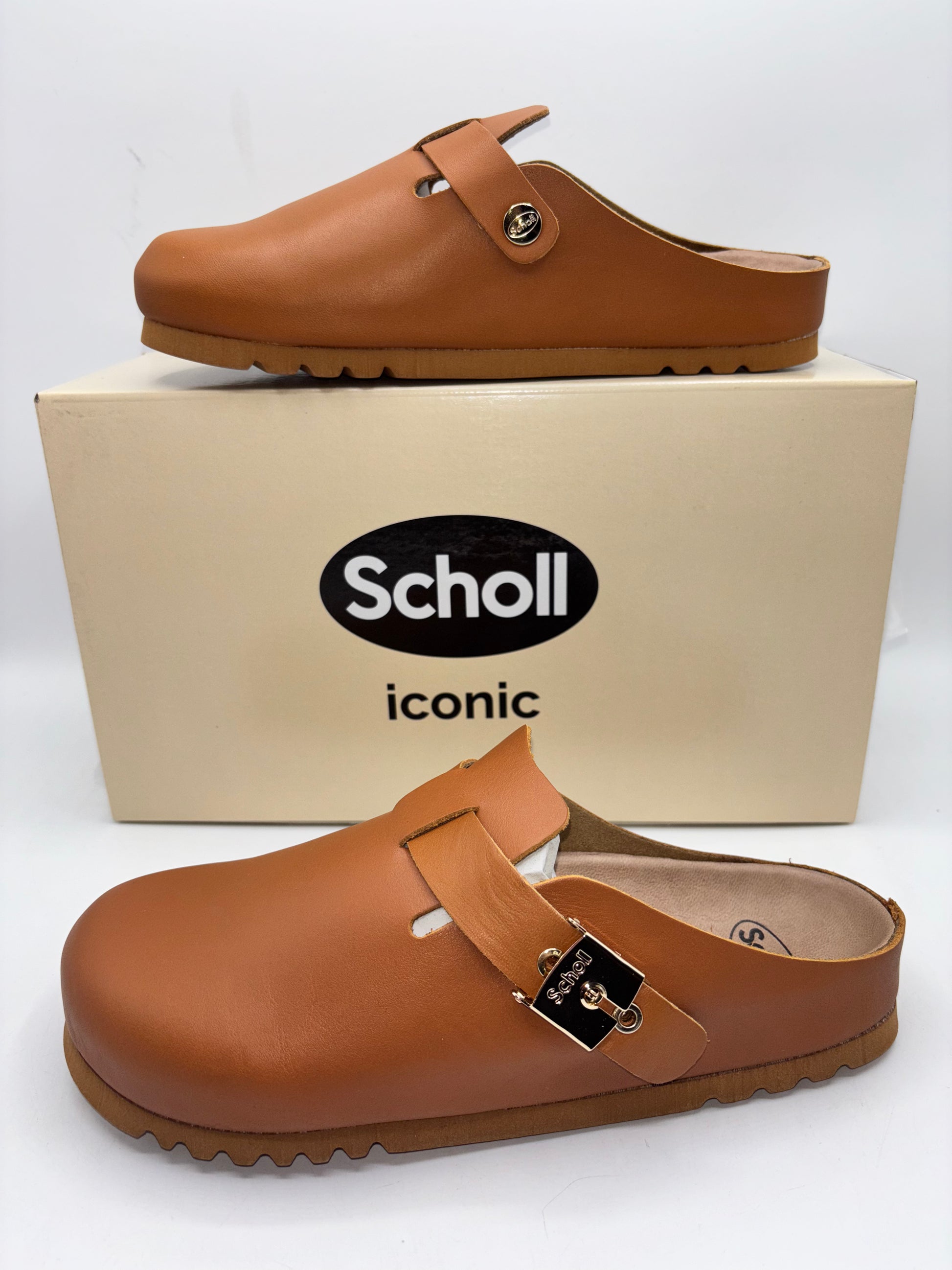 SCHOLL grace clogs cognac (size 5)