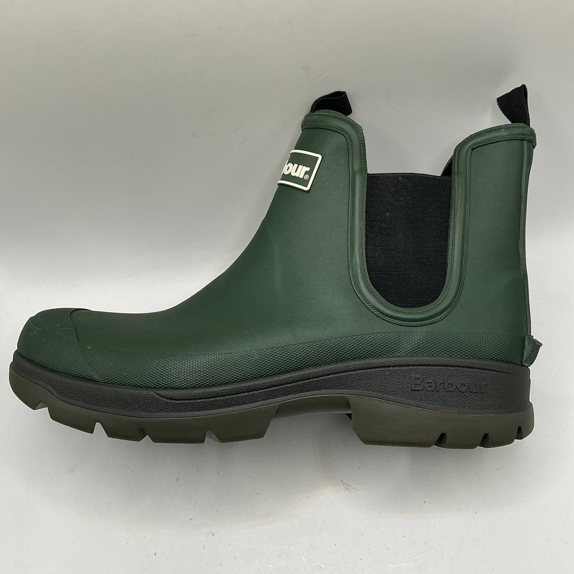 Barbour “nimbus” mens green Chelsea wellington boots