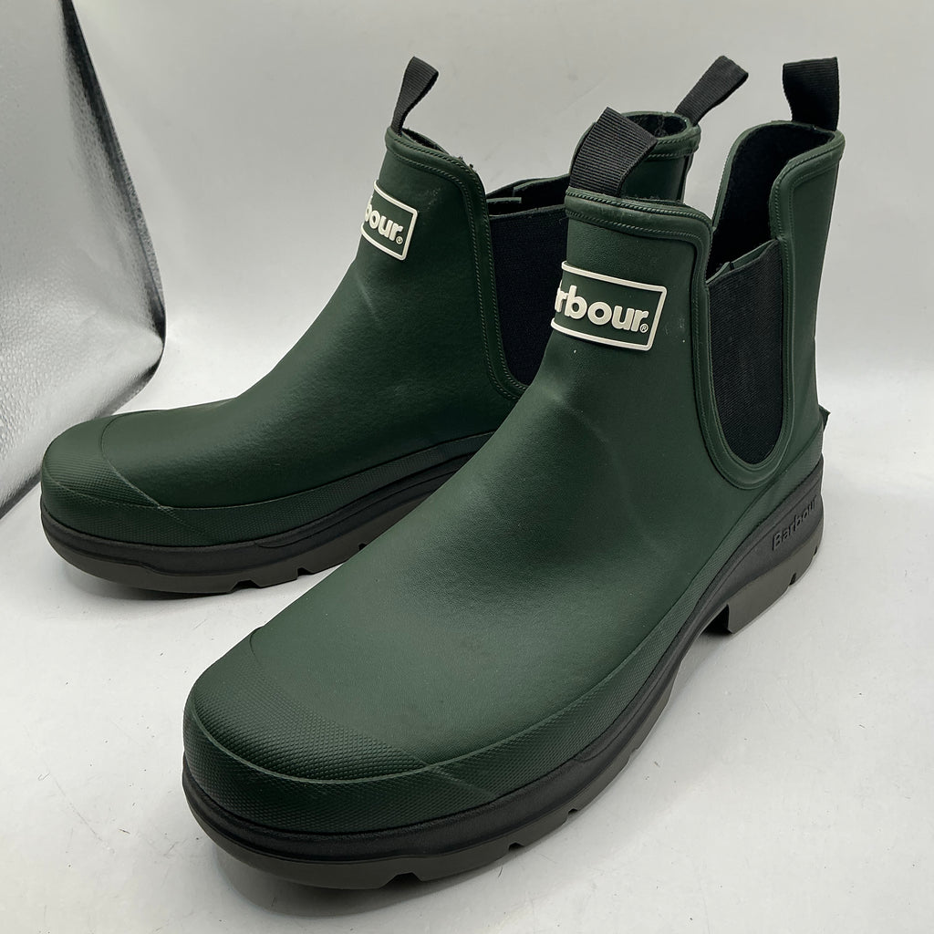 Barbour “nimbus” mens green Chelsea wellington boots