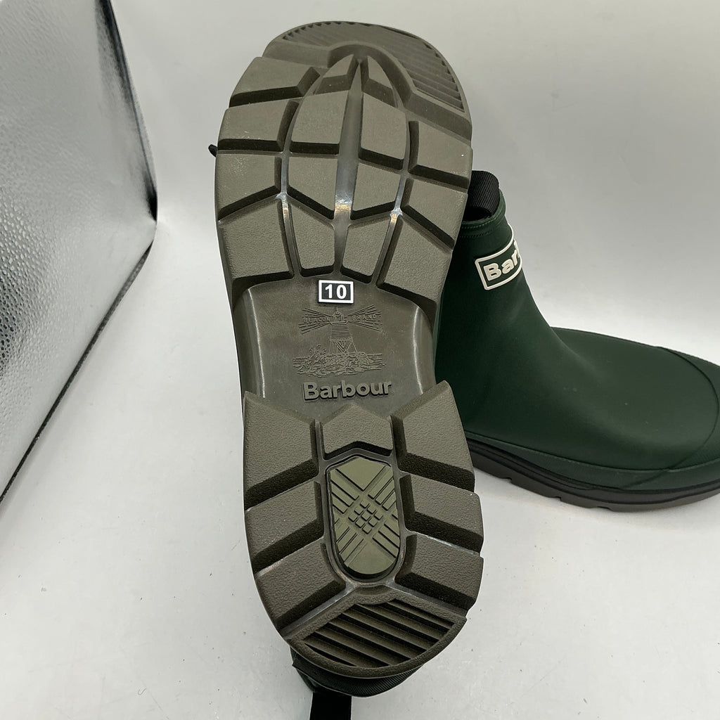 Barbour “nimbus” mens green Chelsea wellington boots