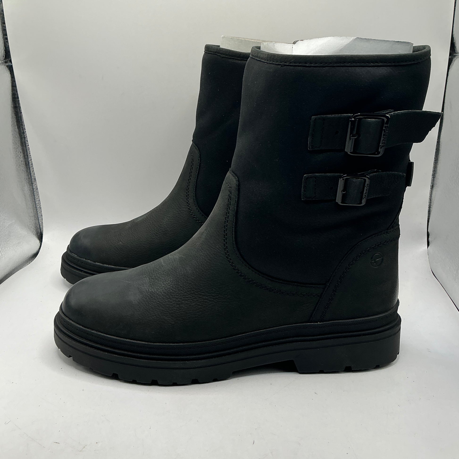 Tamaris comfort black ankle boots with buckles