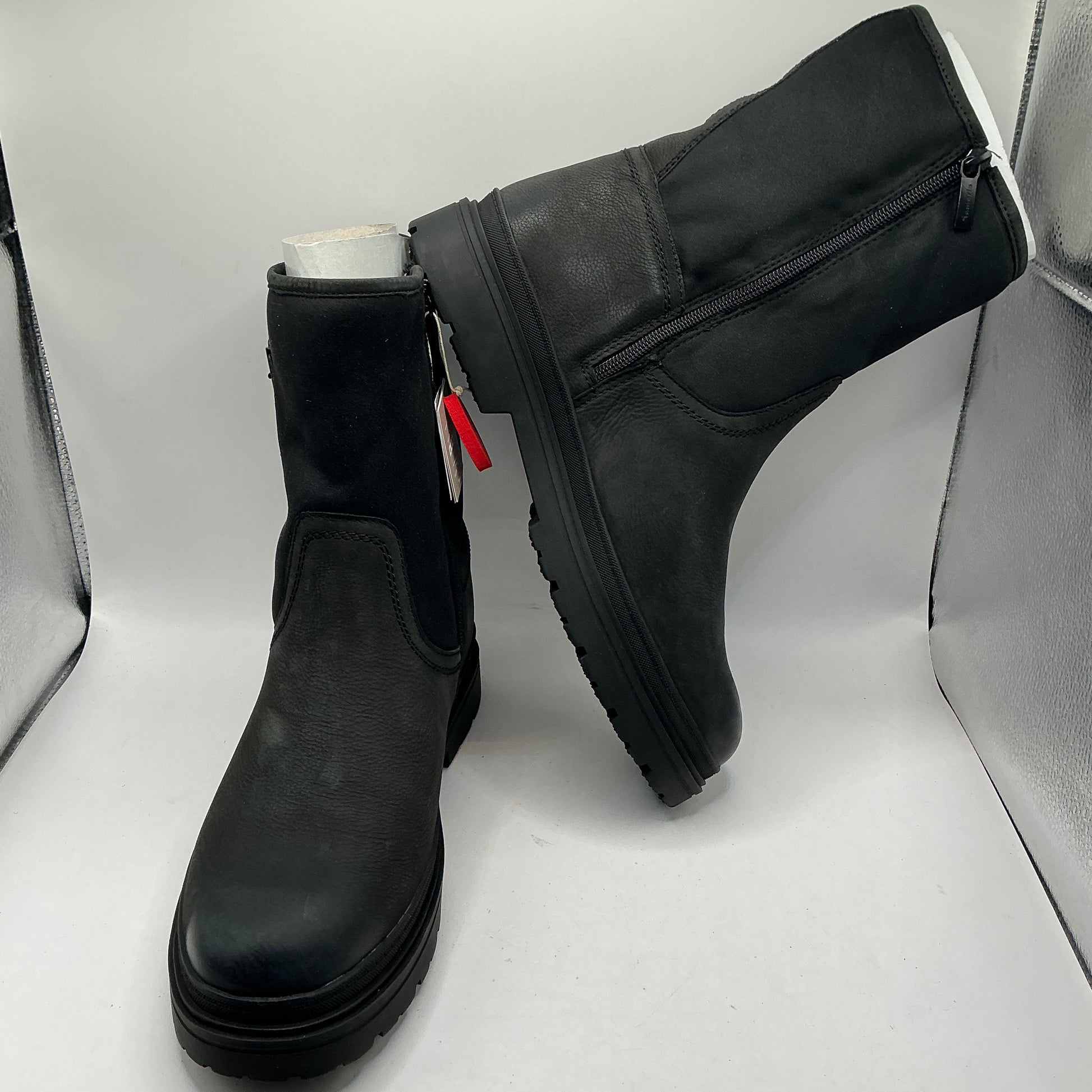 Tamaris comfort black ankle boots with buckles