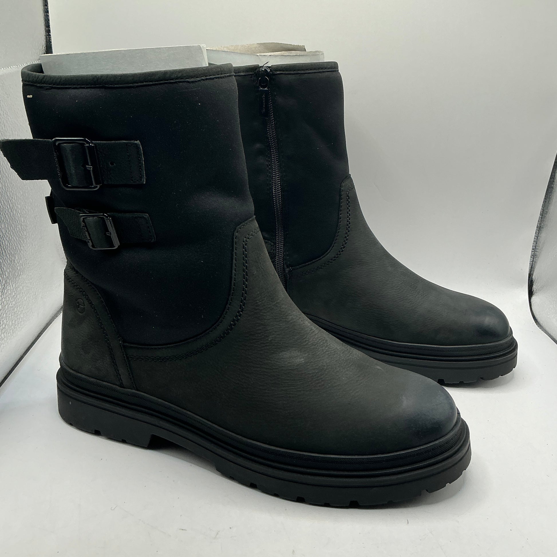 Tamaris comfort black ankle boots with buckles