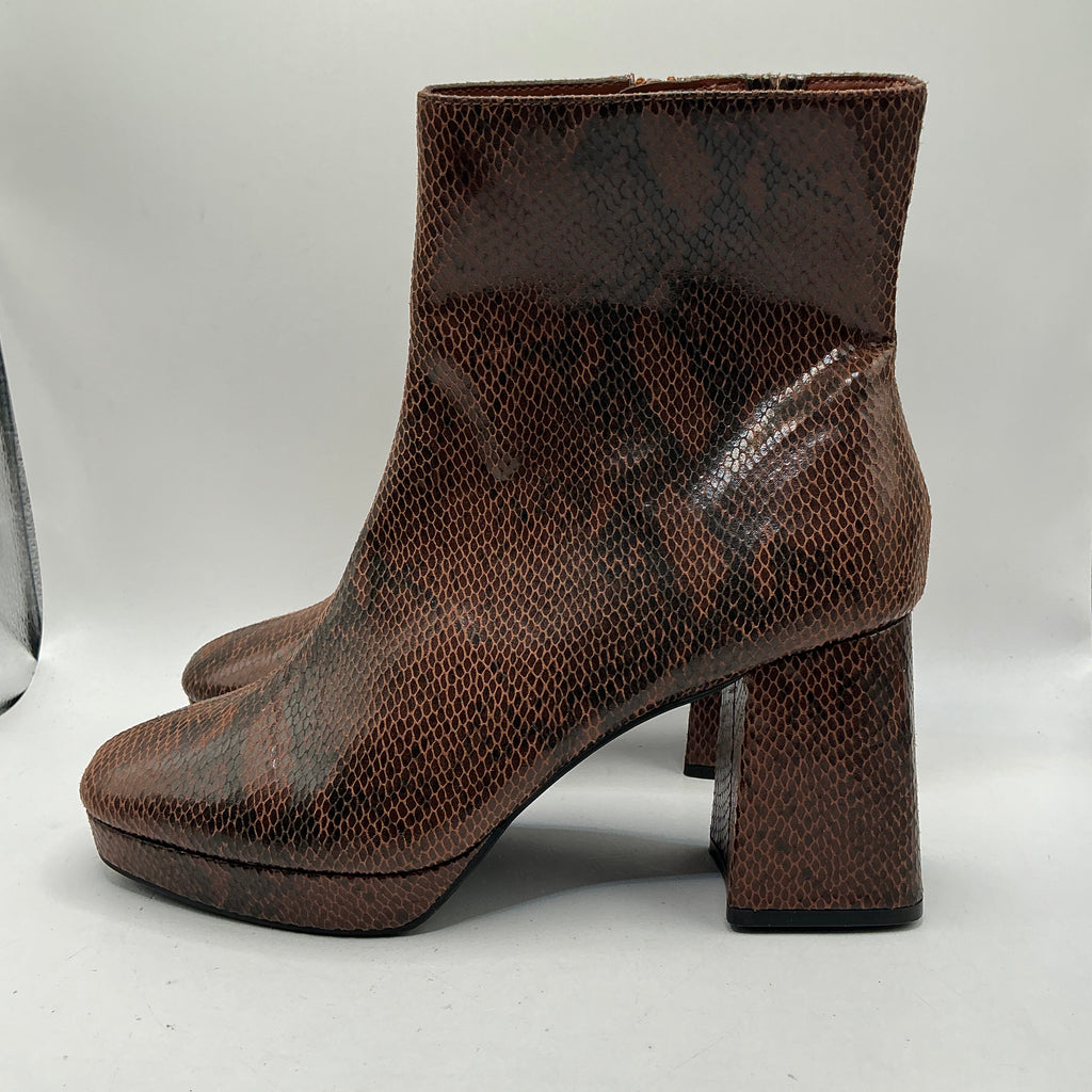 Ex M&S Vegan Platform Ankle Boots, Snake Skin Style