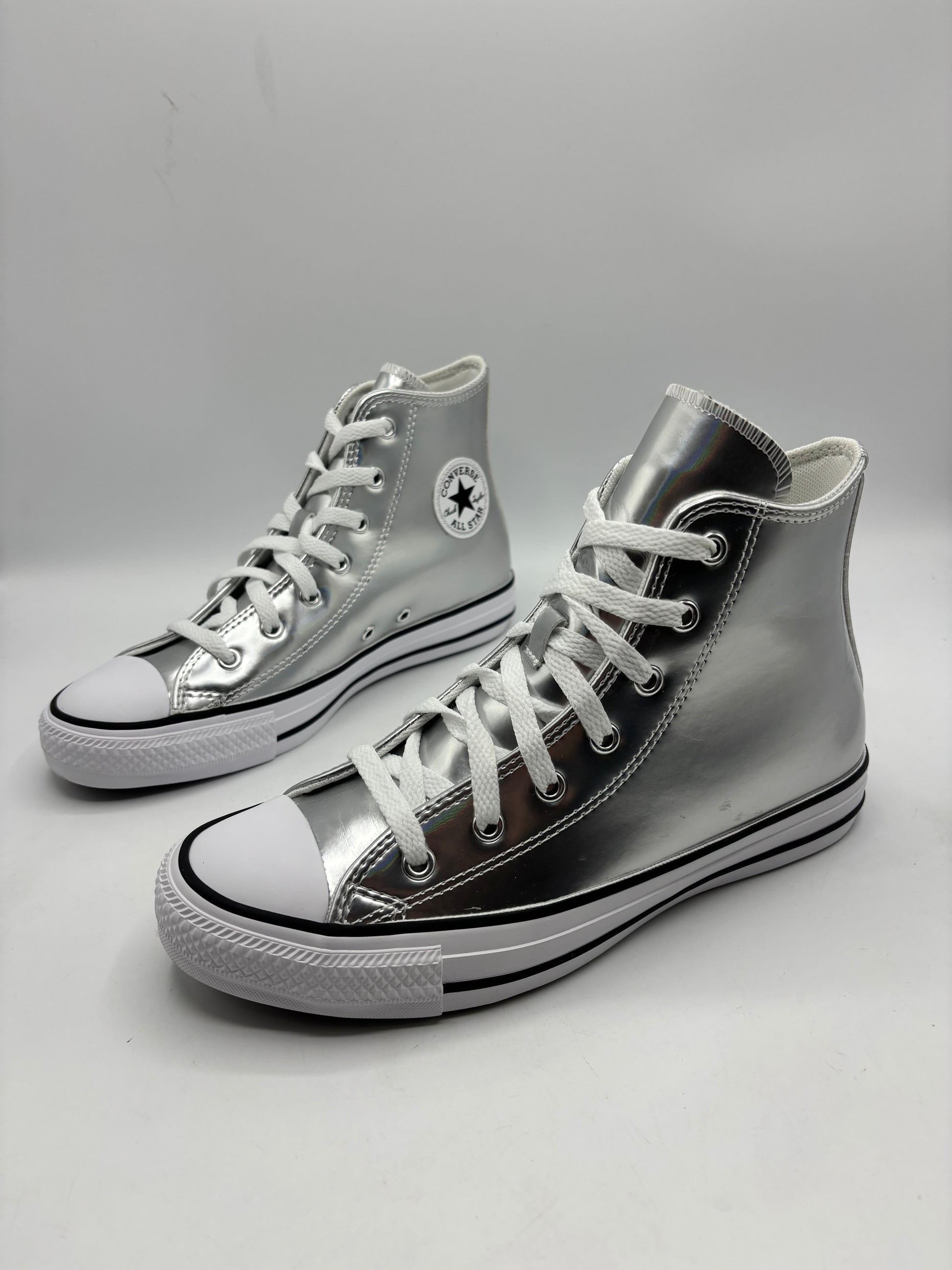 Converse Chuck Taylor All Star Metallic high-top sneaker in silver (size 4.5)