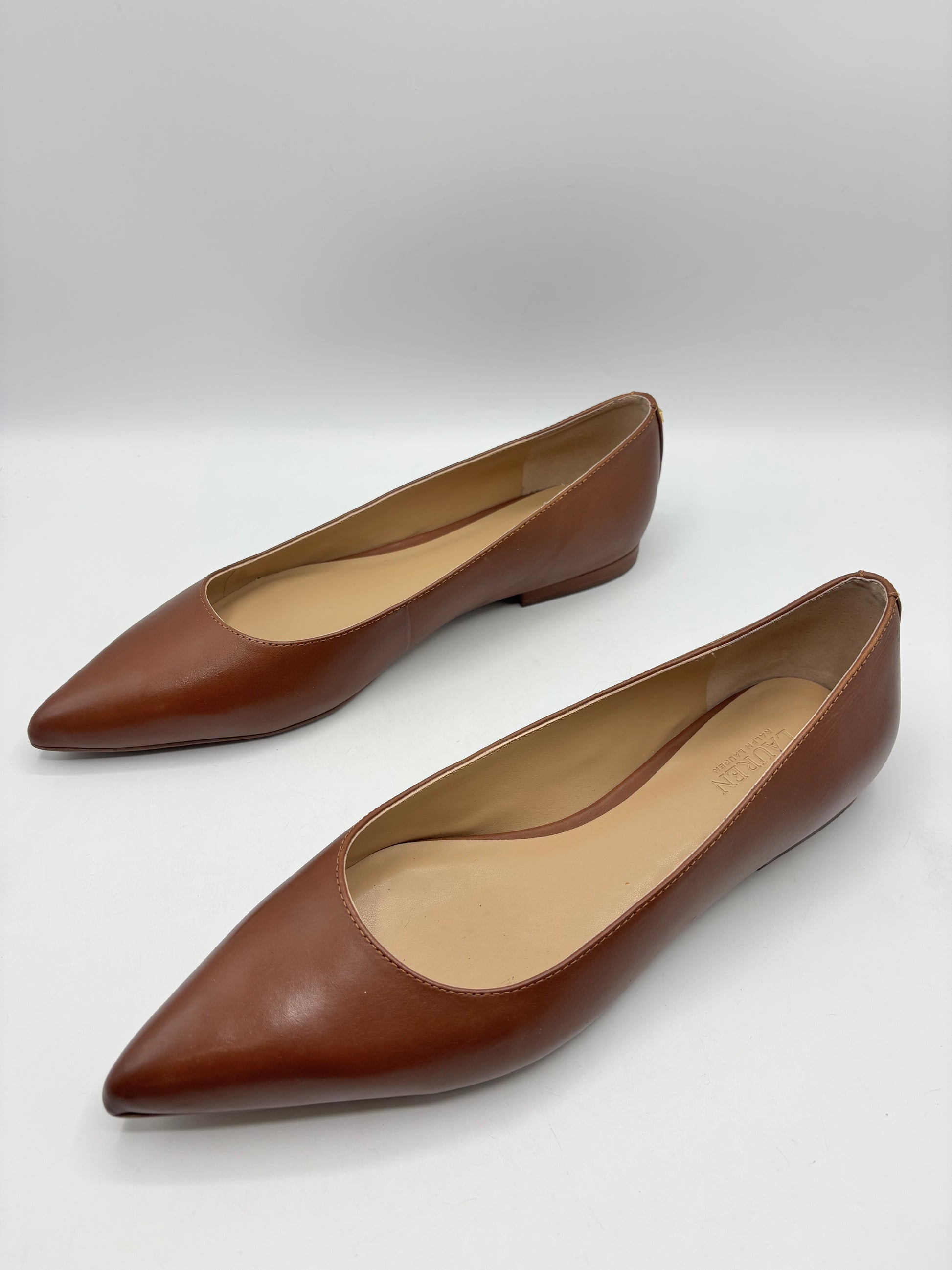 LAUREN Ralph Lauren Londyn burnished leather ballet flats, size 9 women’s