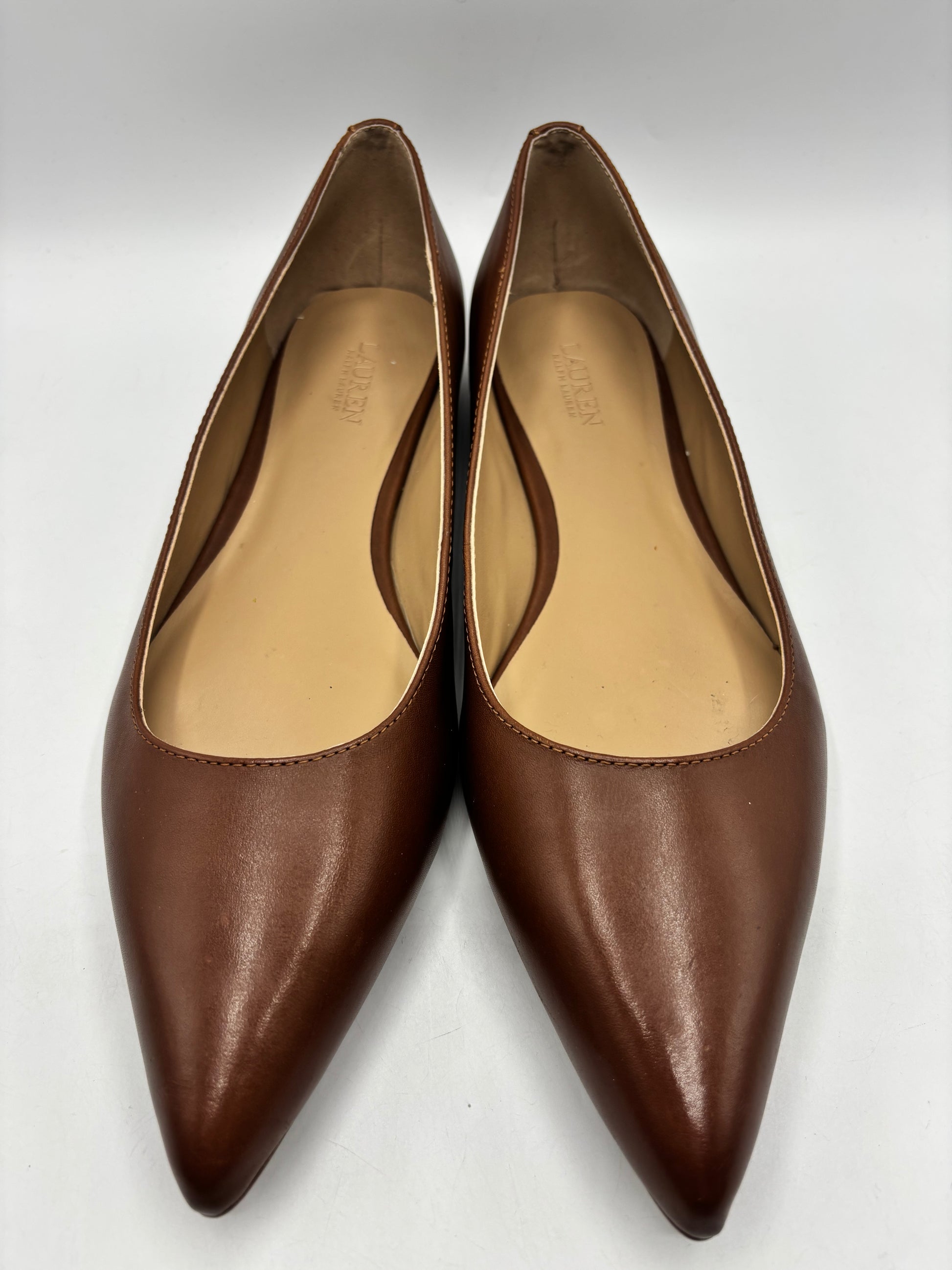 LAUREN Ralph Lauren Londyn burnished leather ballet flats, size 9 women’s