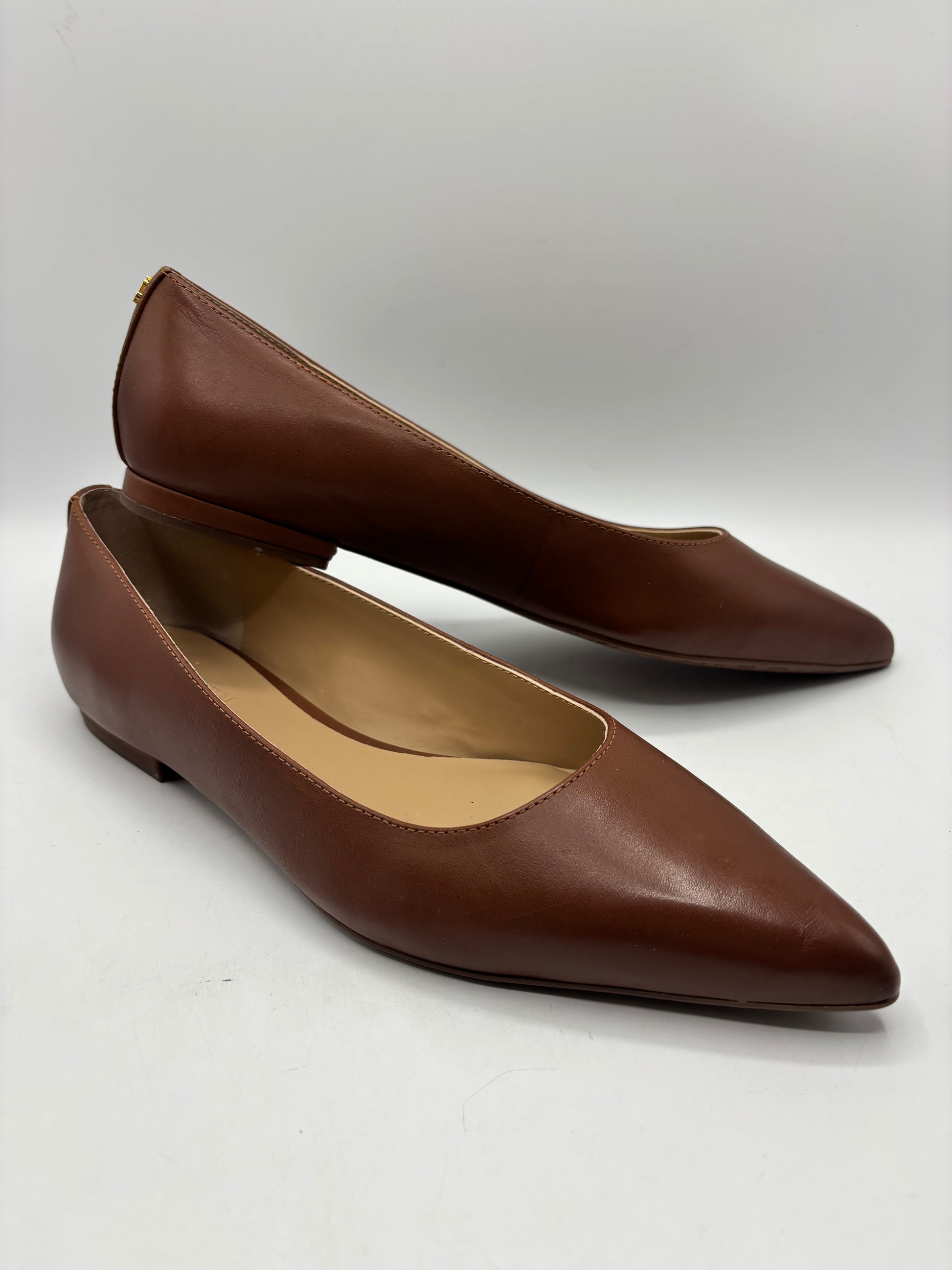 LAUREN Ralph Lauren Londyn burnished leather ballet flats, size 9 women’s