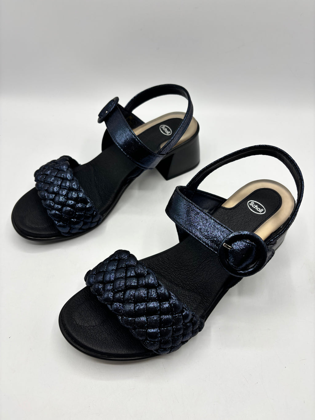 Scholl Promenade woven women's comfort sandals in navy, size 5 & 6