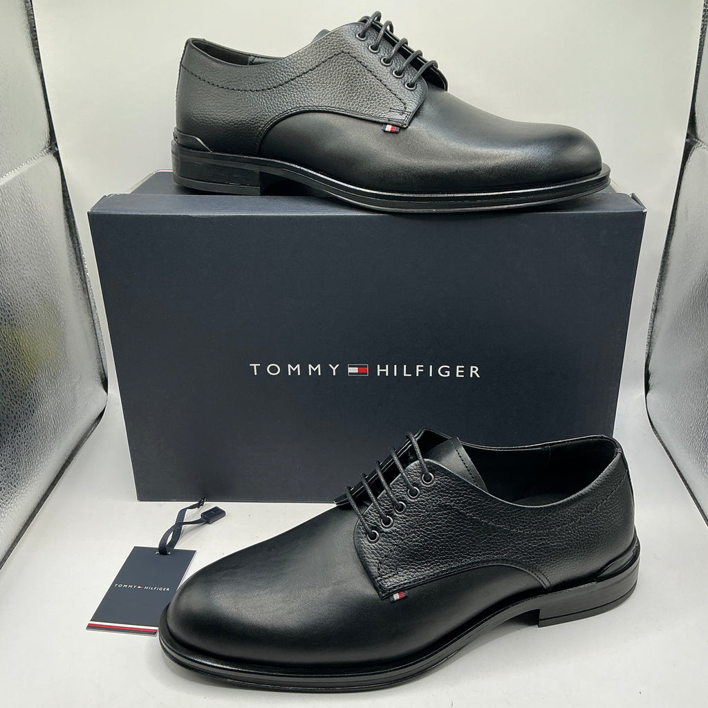 Tommy Hilfiger, Corporate Hilfiger Black Leather Derby Shoes