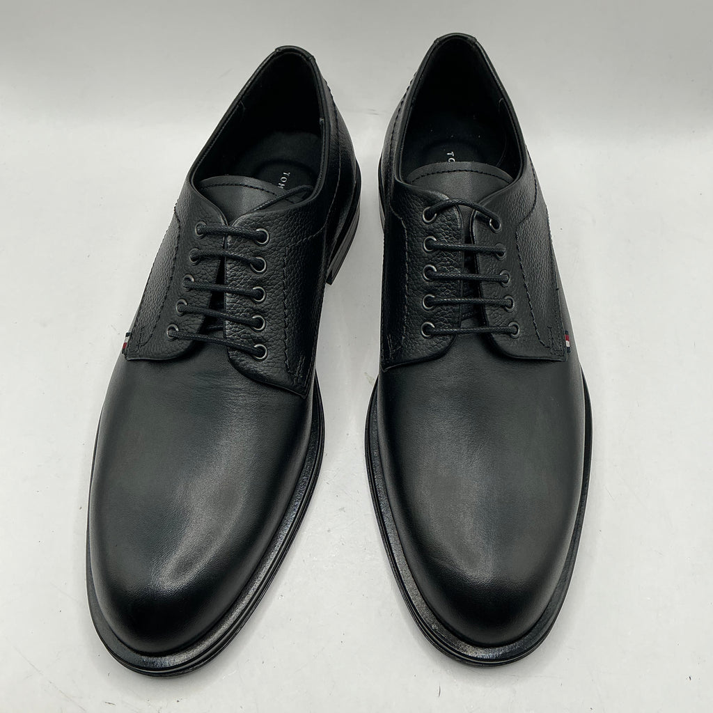 Tommy Hilfiger, Corporate Hilfiger Black Leather Derby Shoes