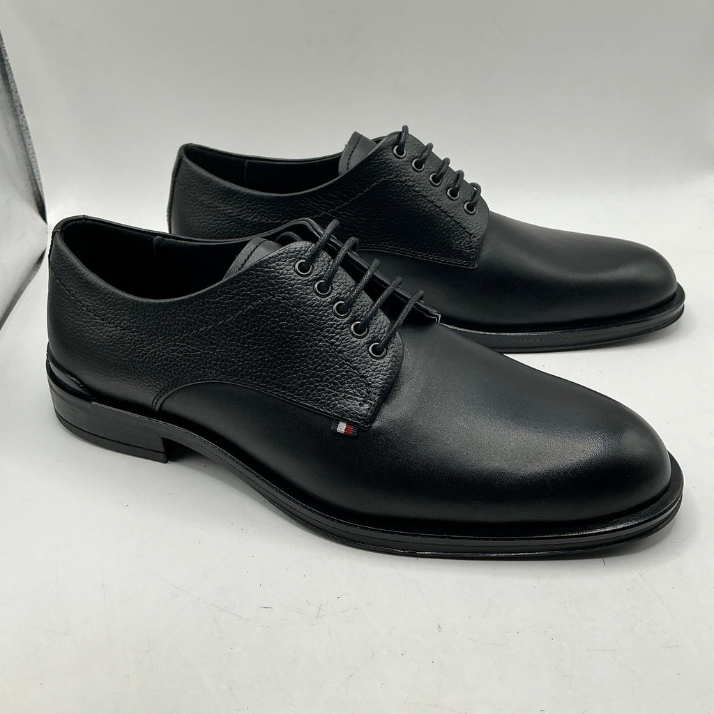 Tommy Hilfiger, Corporate Hilfiger Black Leather Derby Shoes