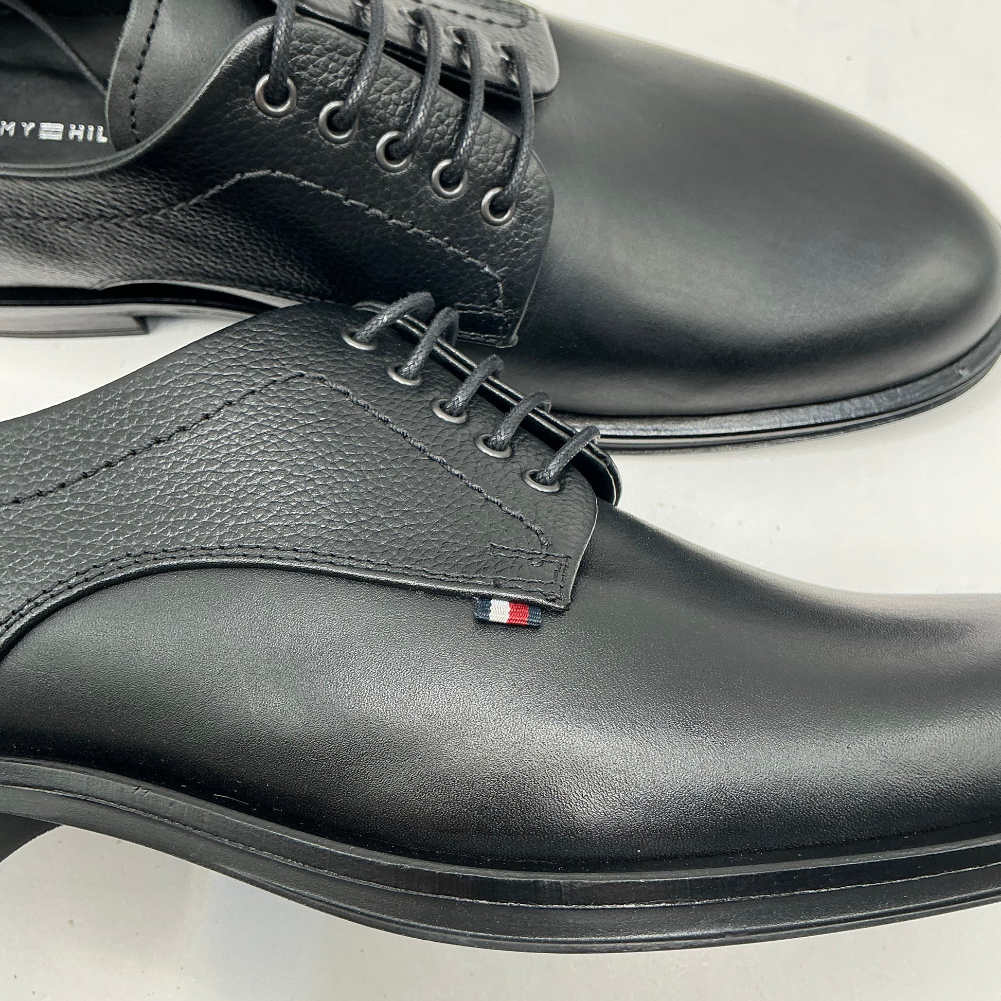 Tommy Hilfiger, Corporate Hilfiger Black Leather Derby Shoes