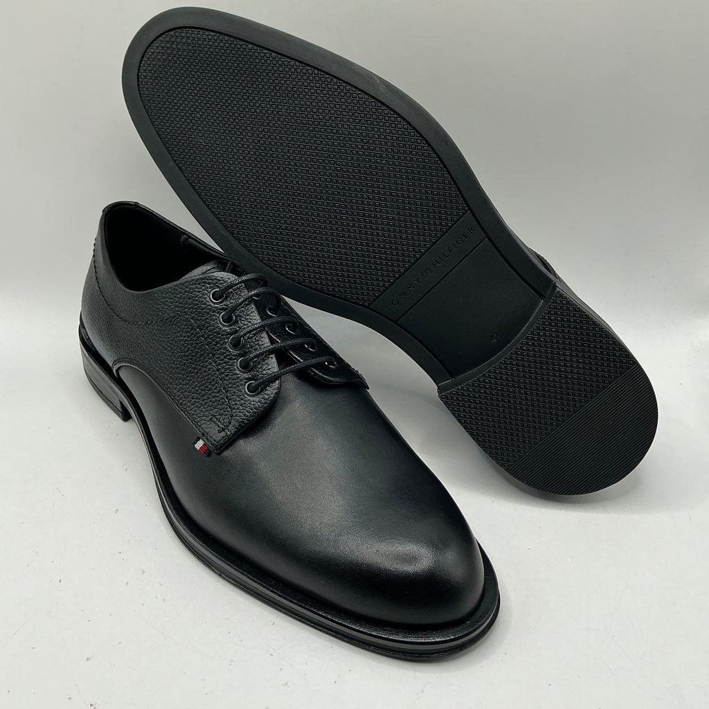 Tommy Hilfiger, Corporate Hilfiger Black Leather Derby Shoes