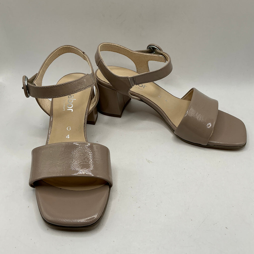 Gabor beige patent sandals
