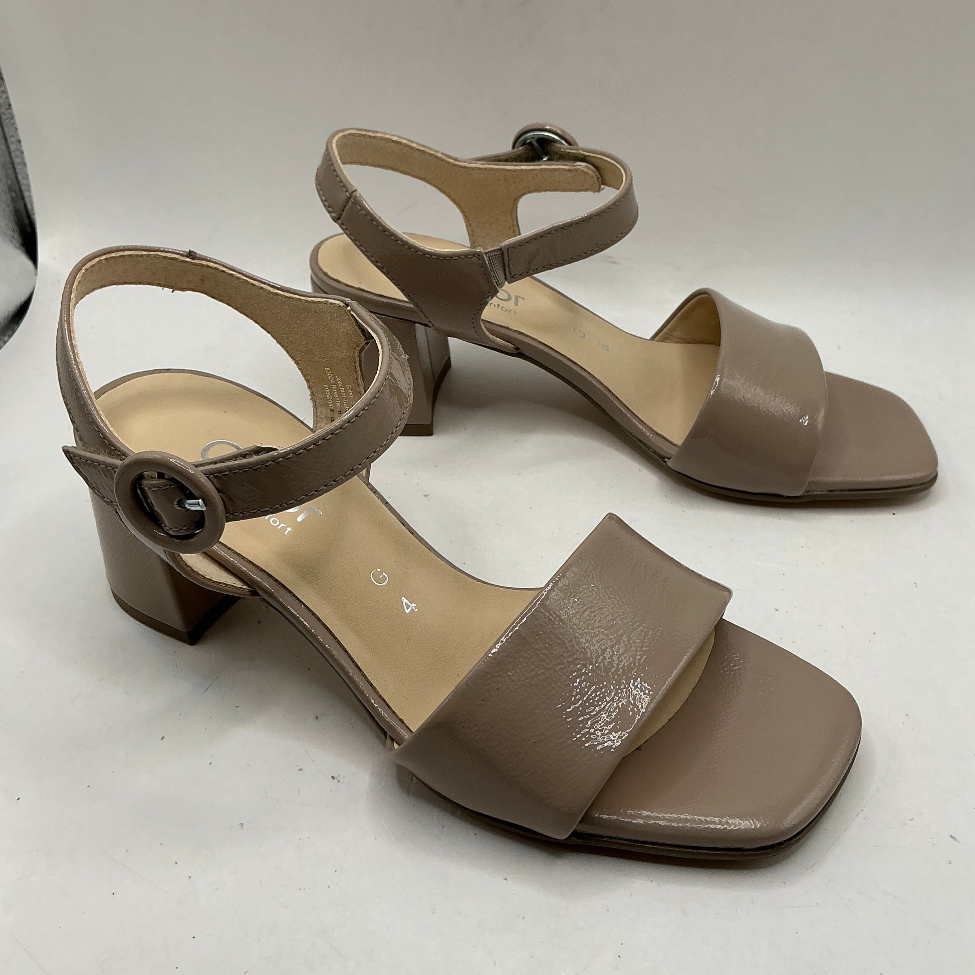 Gabor beige patent sandals